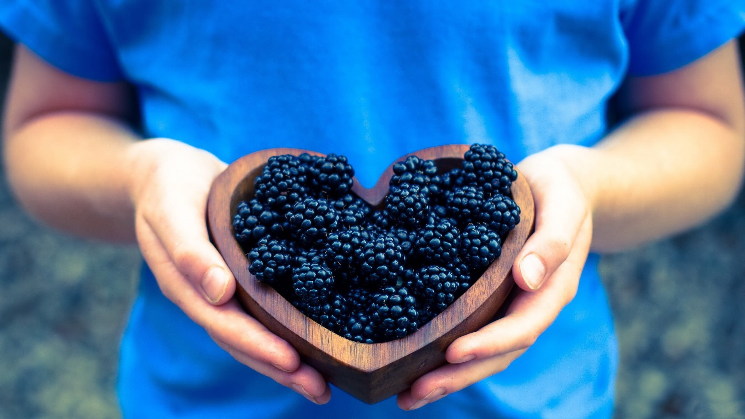 wellbeing, front view, healthy eating, hand, finger, gemstone, casual clothing, food and drink, silver, freshness, berry fruit, fruit, nature, blackberries, HD Wallpaper