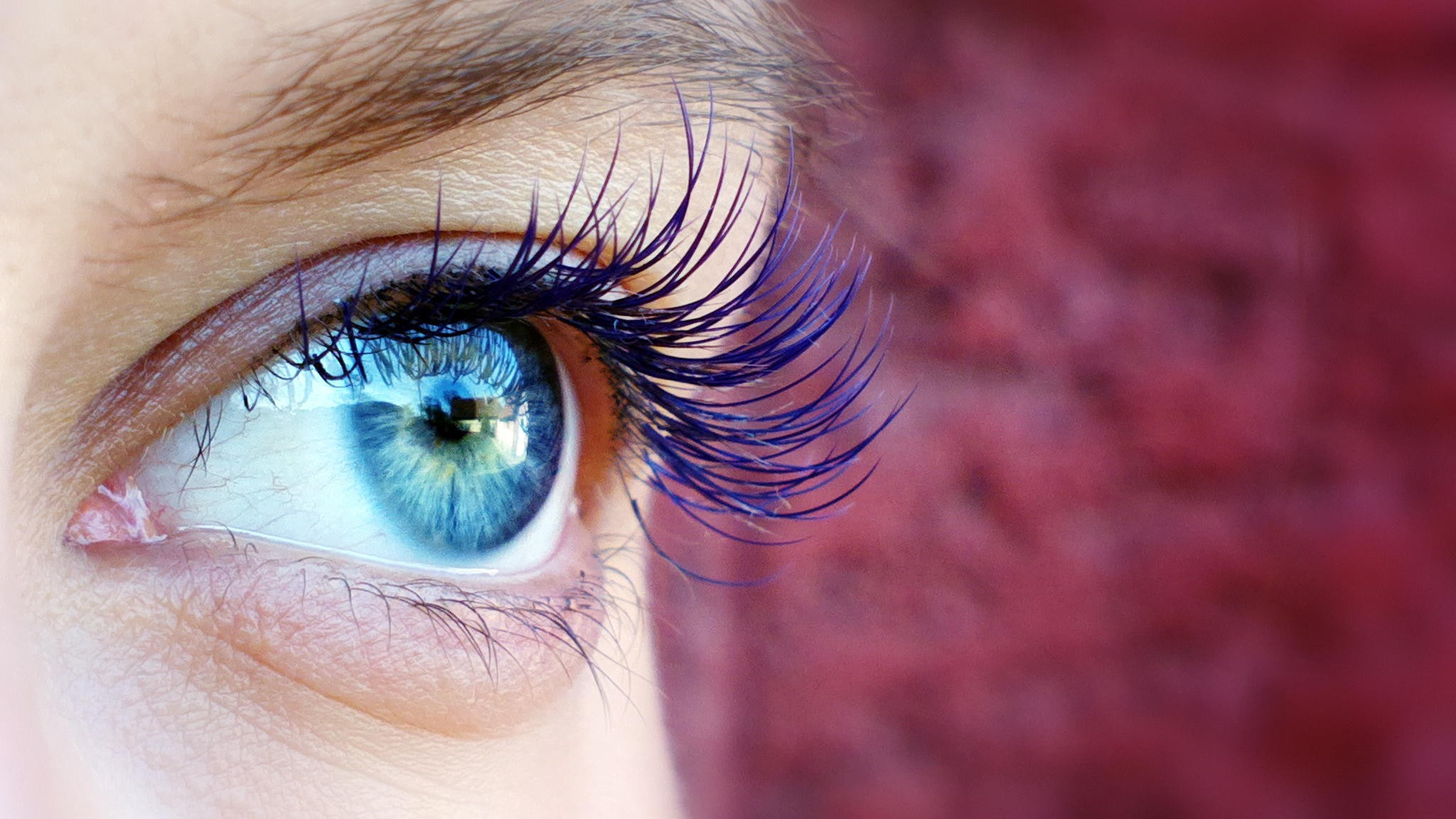 looking, eyesight, eye, reflection, beautiful woman, macro, blue eyes, long eyelashes, 1080P, iris - eye, human eye, body part, young adult, close-up, HD Wallpaper