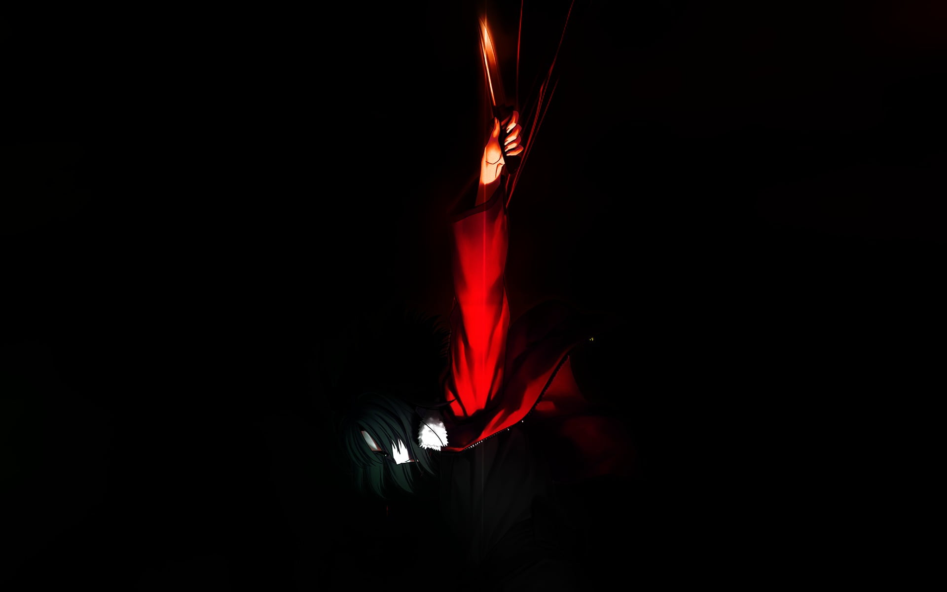close-up, black, 1080P, abstract, burning, anime girls, no people, fire - natural phenomenon, Kara no Kyoukai, copy space, dark, red, smoke - physical structure, HD Wallpaper