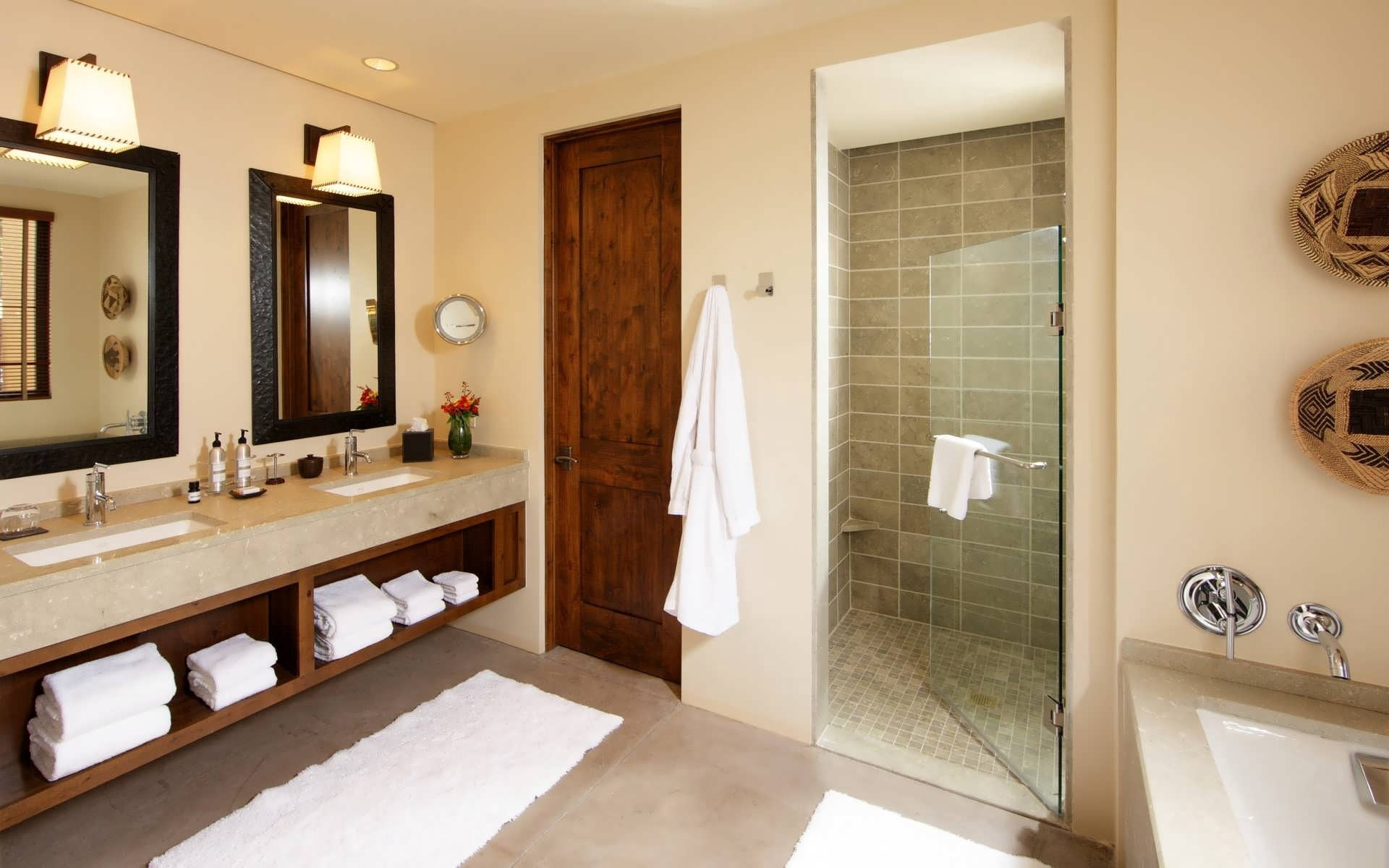 wealth, hygiene, bathtub, design, white, modern, full, 1080P, clean, interior, decor, wooden, faucet, home showcase interior, brown, toilet, hotel, building, HD Wallpaper