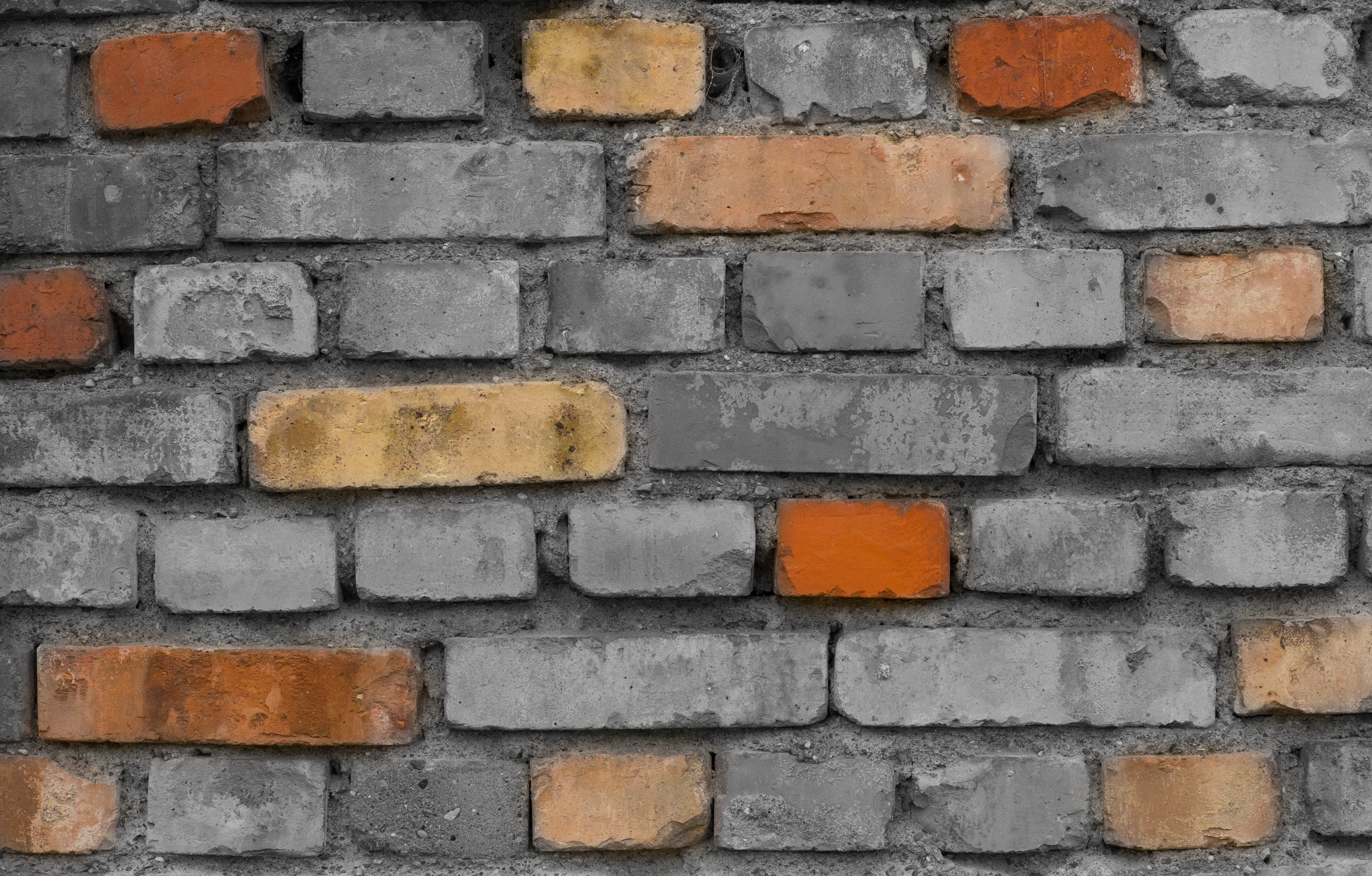 no people, orange color, texture, outdoors, weathered, bricks, gray, stone material, brown, building exterior, architecture, surface, wall, day, background, HD Wallpaper
