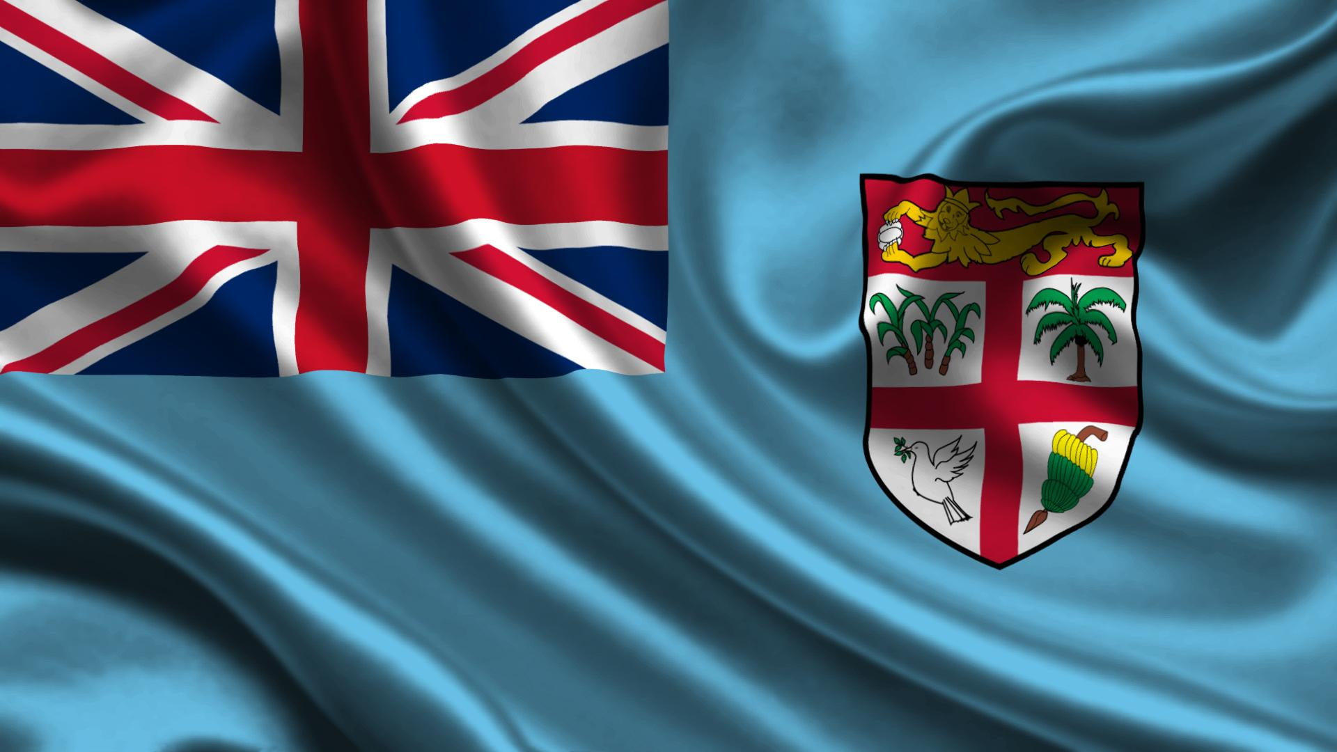 flag, satin, 3d and abstract, 1080P, fiji, texture, HD Wallpaper