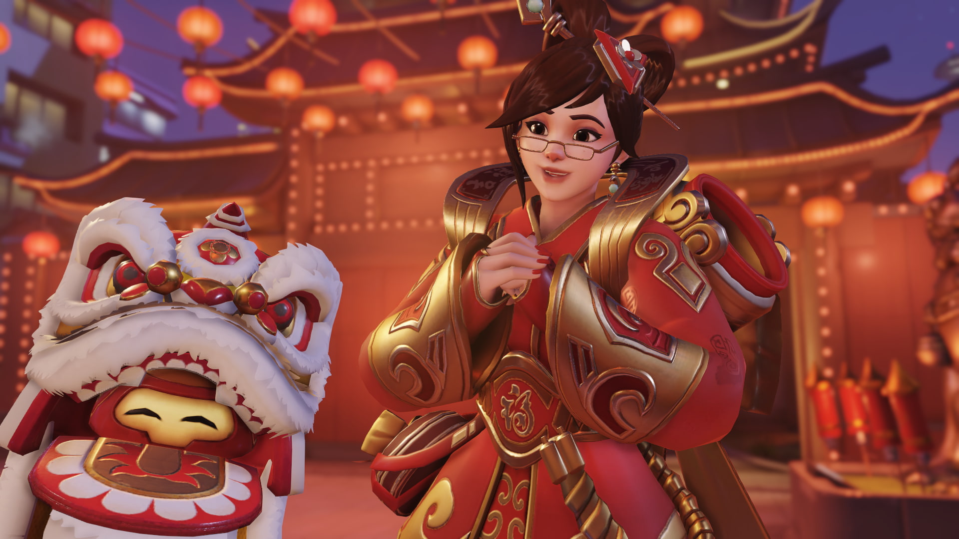 representation, chinese dragon, illuminated, 1080P, festival, one person, arts culture and entertainment, front view, indoors, focus on foreground, Mei (Overwatch), HD Wallpaper