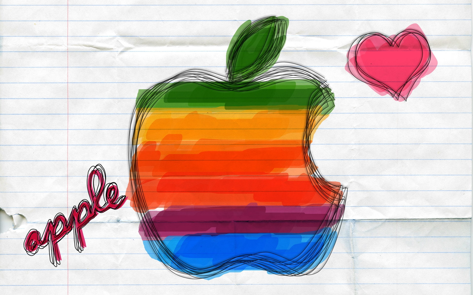 apple logo, background, logo, colourful, 1080P, logo apple, apple, HD Wallpaper