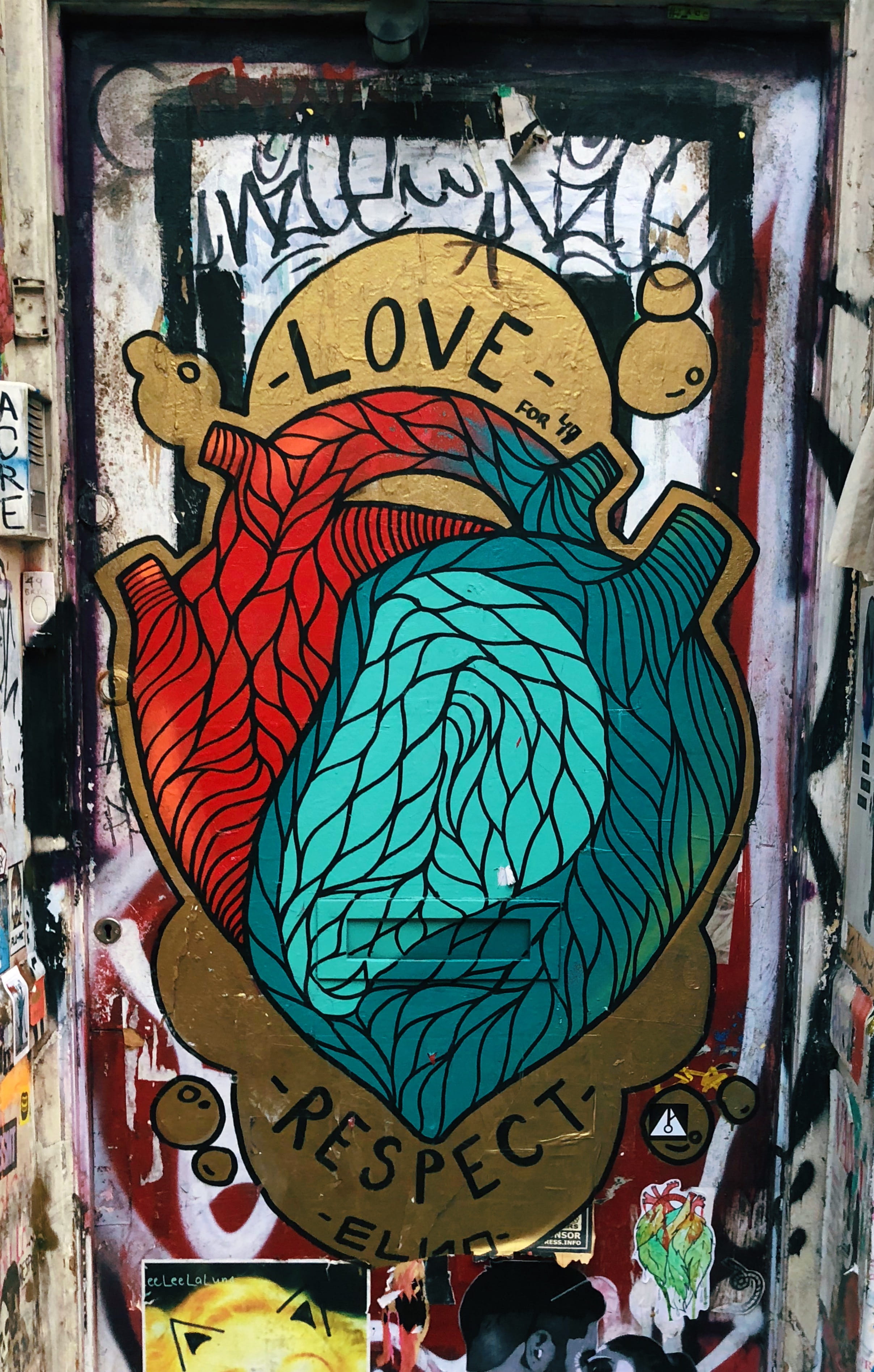 love, painting, outdoors, multi colored, graffiti, representation, built structure, human representation, poster, creativity, heart, no people, communication, Phone HD Wallpaper