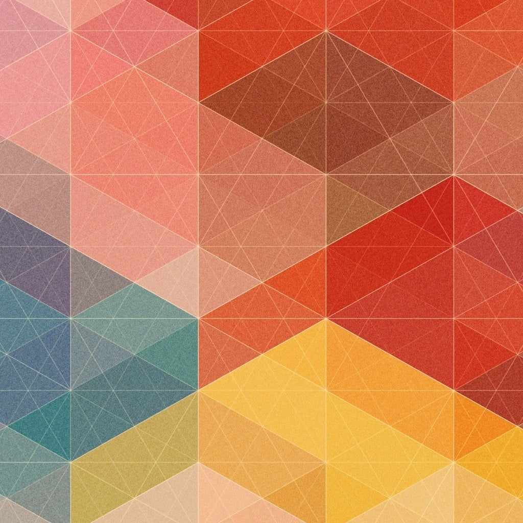 red, no people, indoors, textured, pink, Simon C. Page, mosaic, paper, full frame, yellow, 480P, triangle shape, geometric shape, shape, abstract, Phone HD Wallpaper