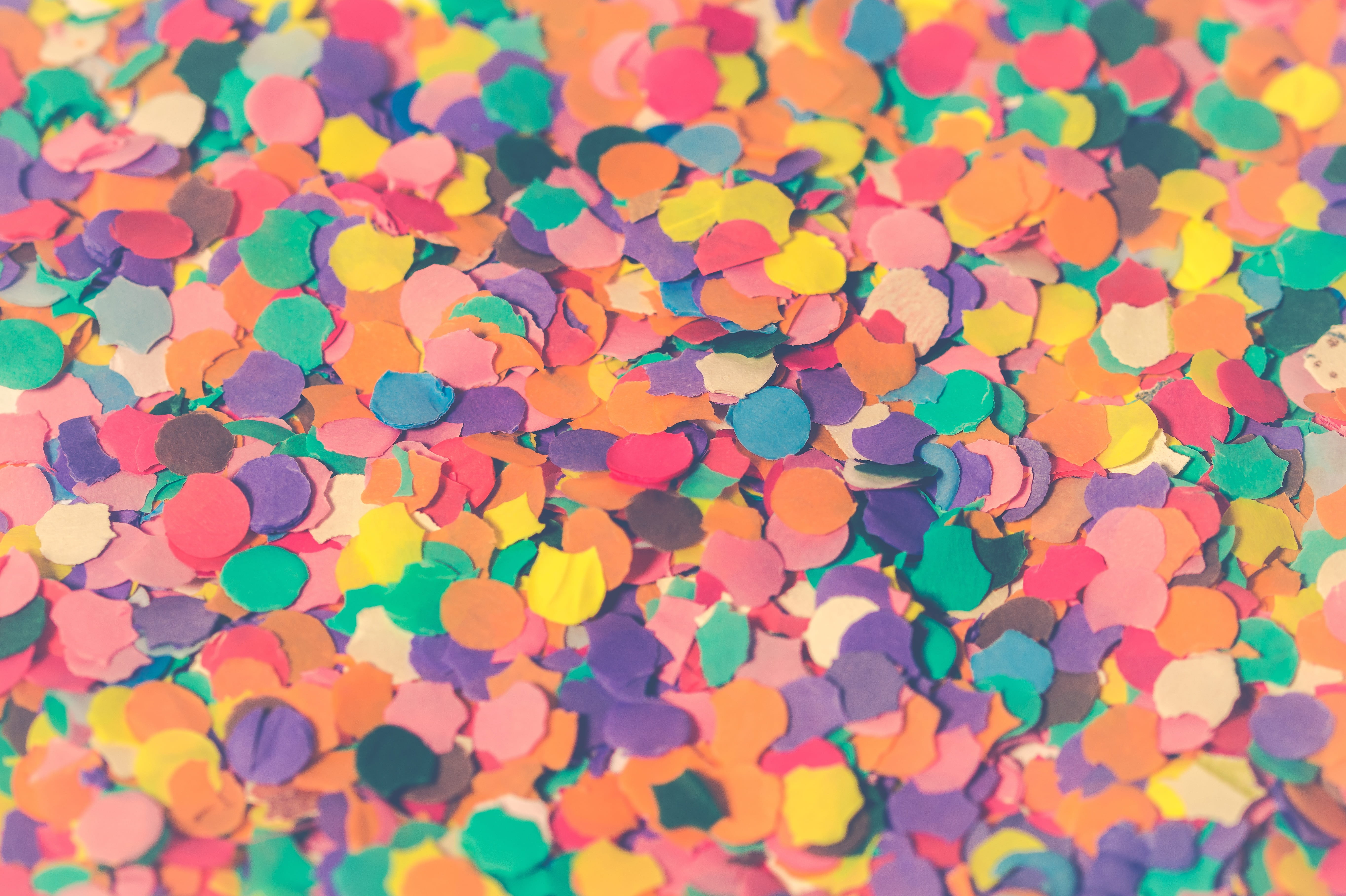 multi colored, colorful, shape, close-up, background, pattern, 5K, selective focus, paper, celebration, netherlands, heart shape, backgrounds, indoors, HD Wallpaper