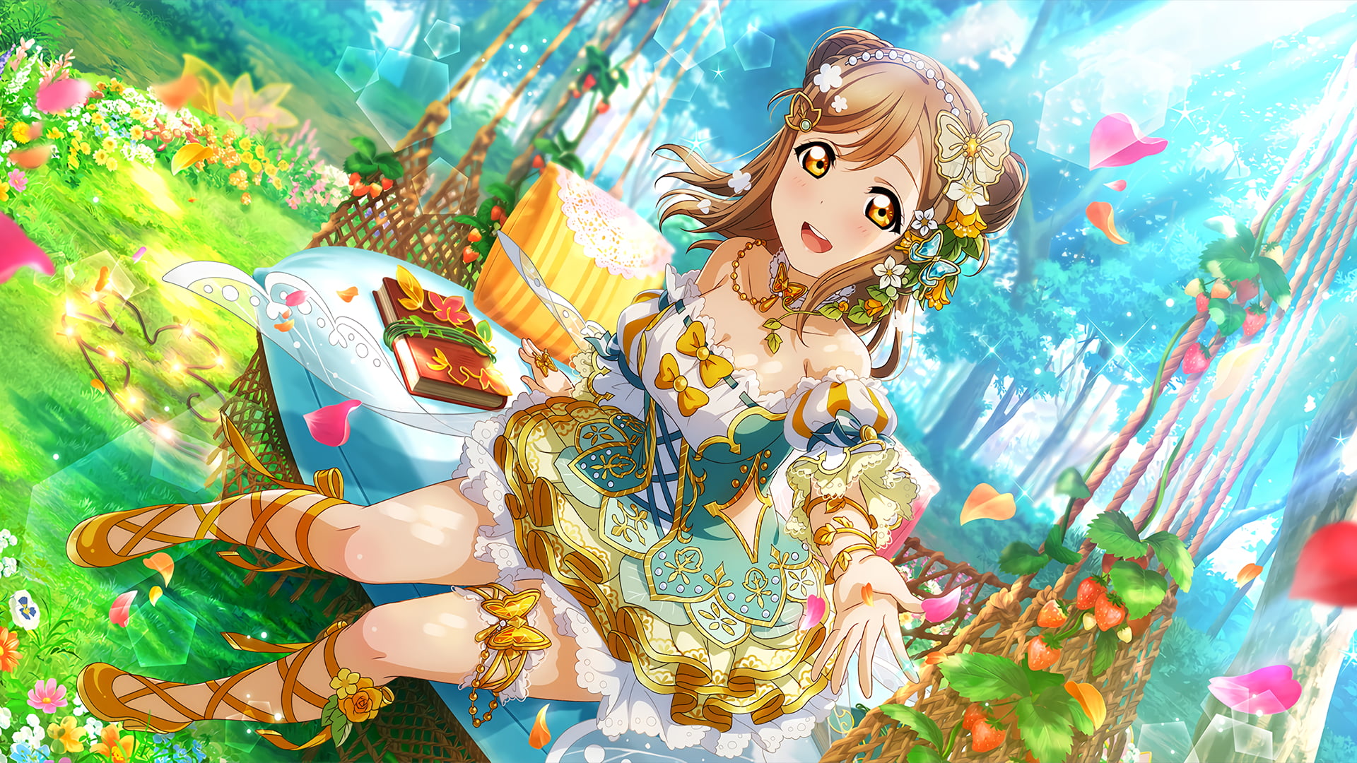 Yellow Eyes, Fantasy, 1080P, Dress, Hanamaru Kunikida, Anime, Love Live! Sunshine!!, Blonde, HD Wallpaper