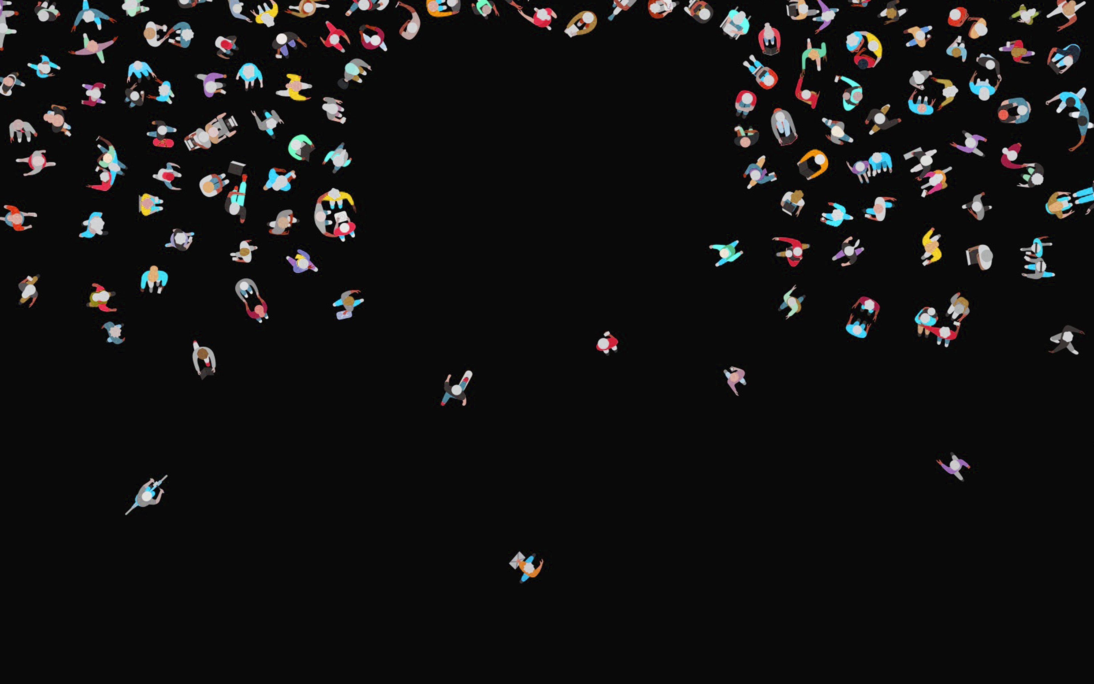 night, confetti, indoors, multi colored, wwdc, studio shot, dark, apple, shape, real people, lighting equipment, art, people, celebration, backgrounds, HD Wallpaper