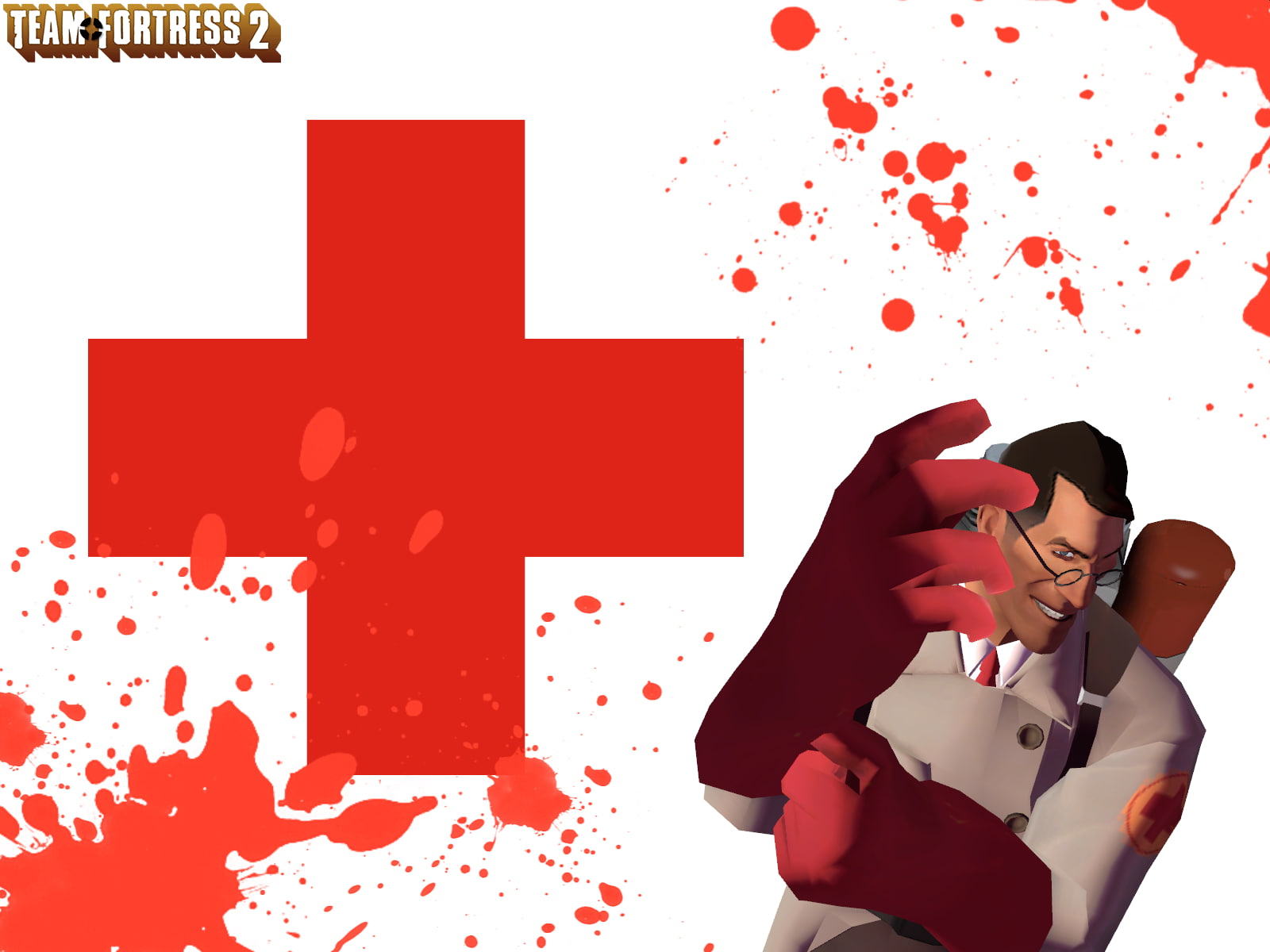 leisure activity, white background, 720P, red, video games, positive emotion, one person, confetti, Medic, young adult, blood, decoration, adult, lifestyles, HD Wallpaper