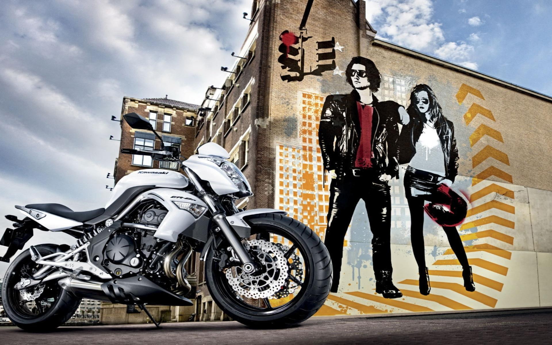 er, 1920x1200, bike, n, kawasaki, sports, motorcycles, 1080P, black, kawasaki er-6n, white, HD Wallpaper