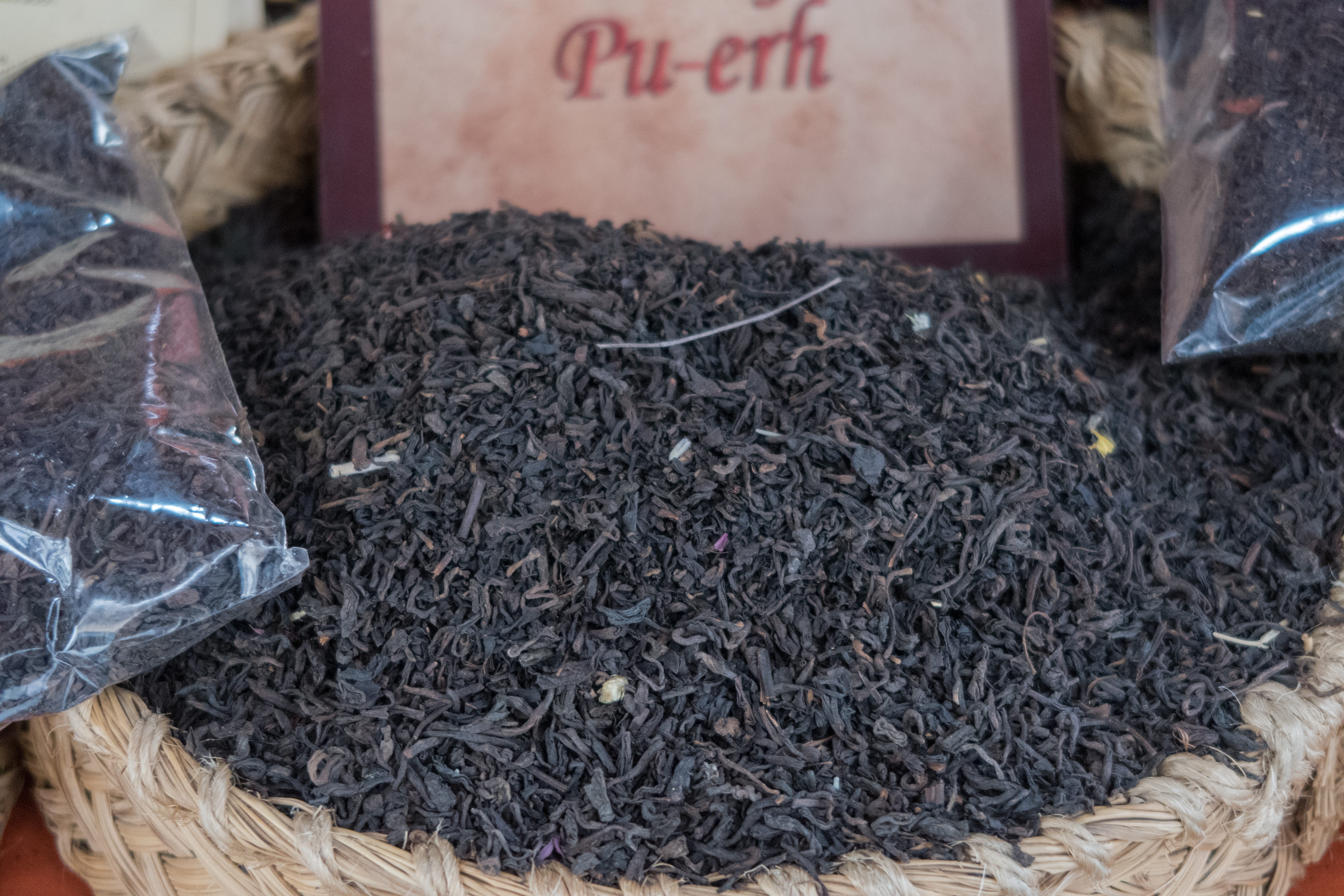 container, communication, no people, drink, leaf, tea leaves, food and drink, for sale, high angle view, food, abundance, black, pu-erh, close-up, text, HD Wallpaper