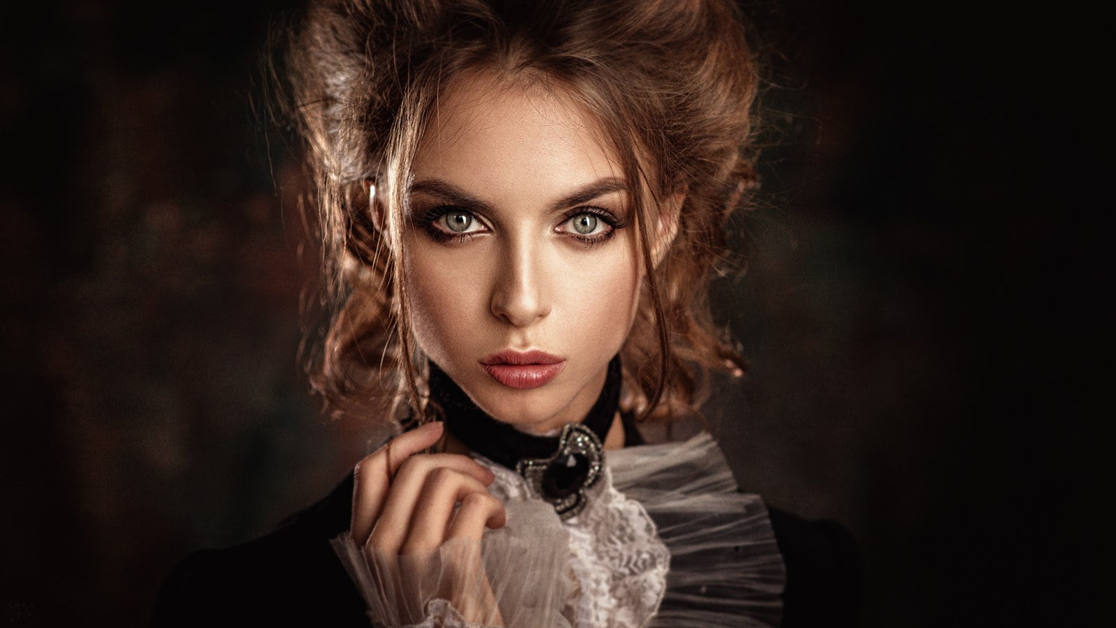 Georgy Chernyadyev, women, makeup, face, model, ER, indoors, 720P, women indoors, HD Wallpaper