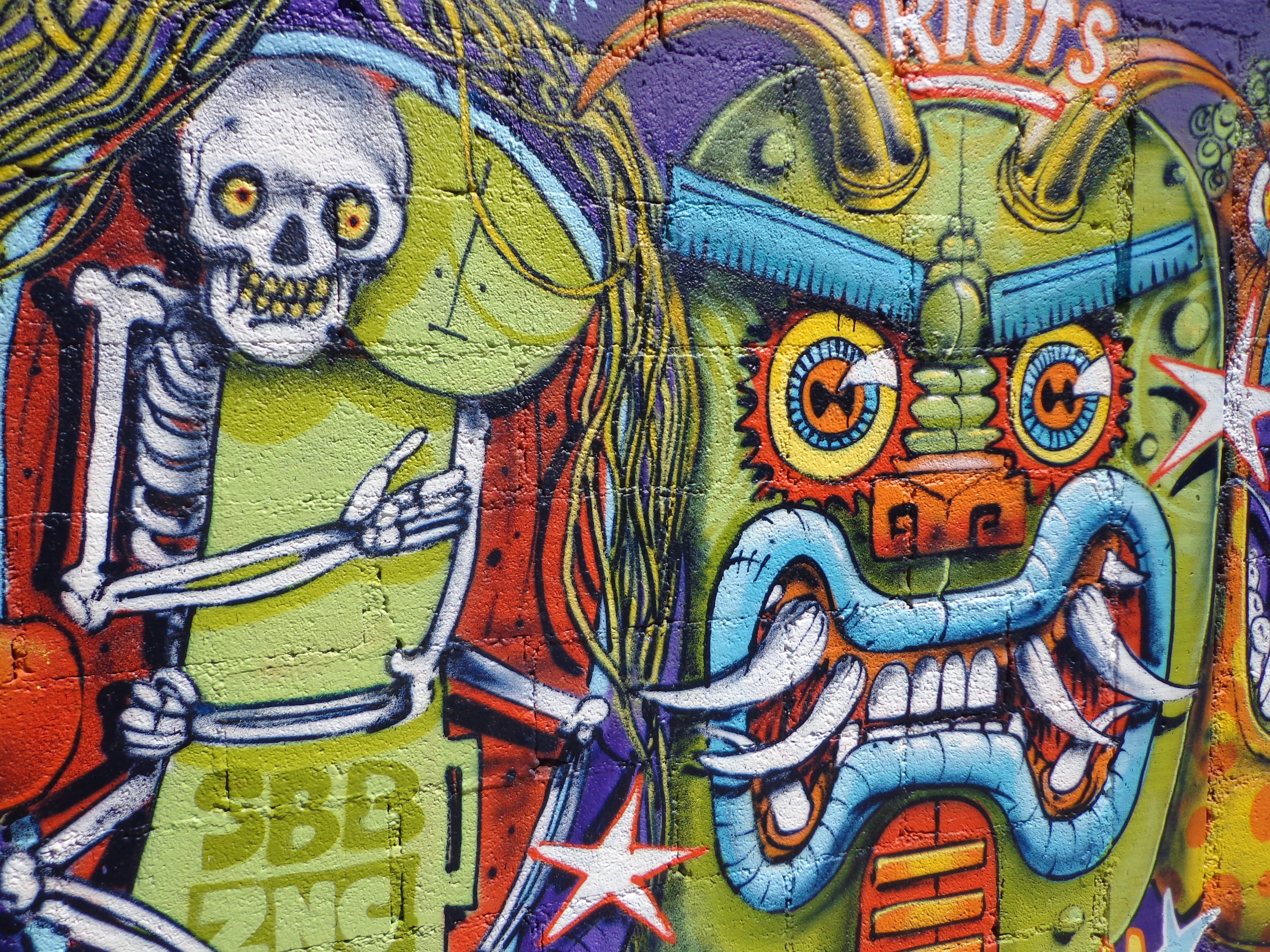artist, painting, craft, artistic, day, urban, backgrounds, representation, street-art, pattern, 4K, mexico, close-up, city, mural, religion, ornate, art and craft, HD Wallpaper