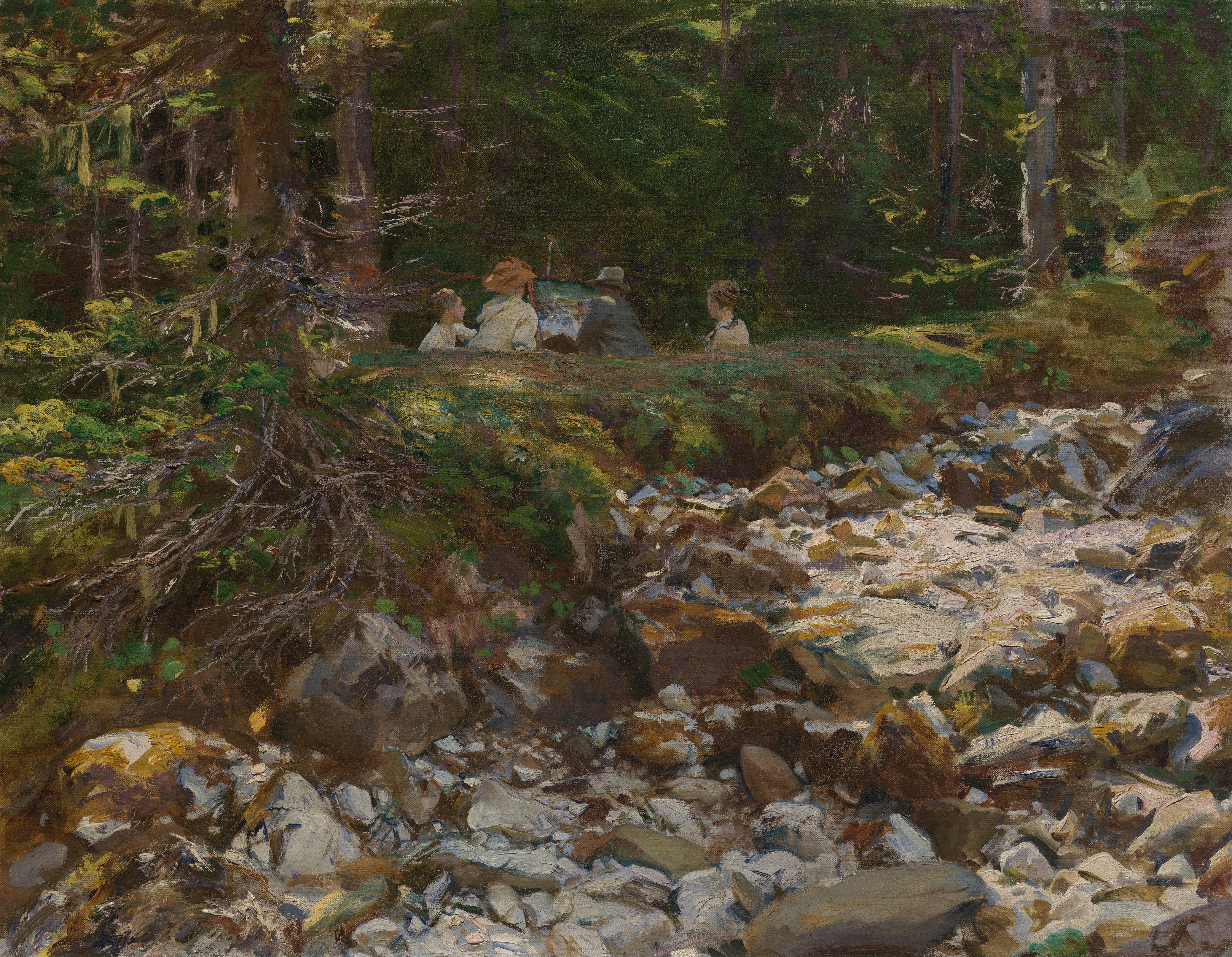 classic art, tranquil scene, John Singer Sargent, stream - flowing water, nature, plant, 5K, river, day, land, tree, flowing, beauty in nature, non-urban scene, HD Wallpaper