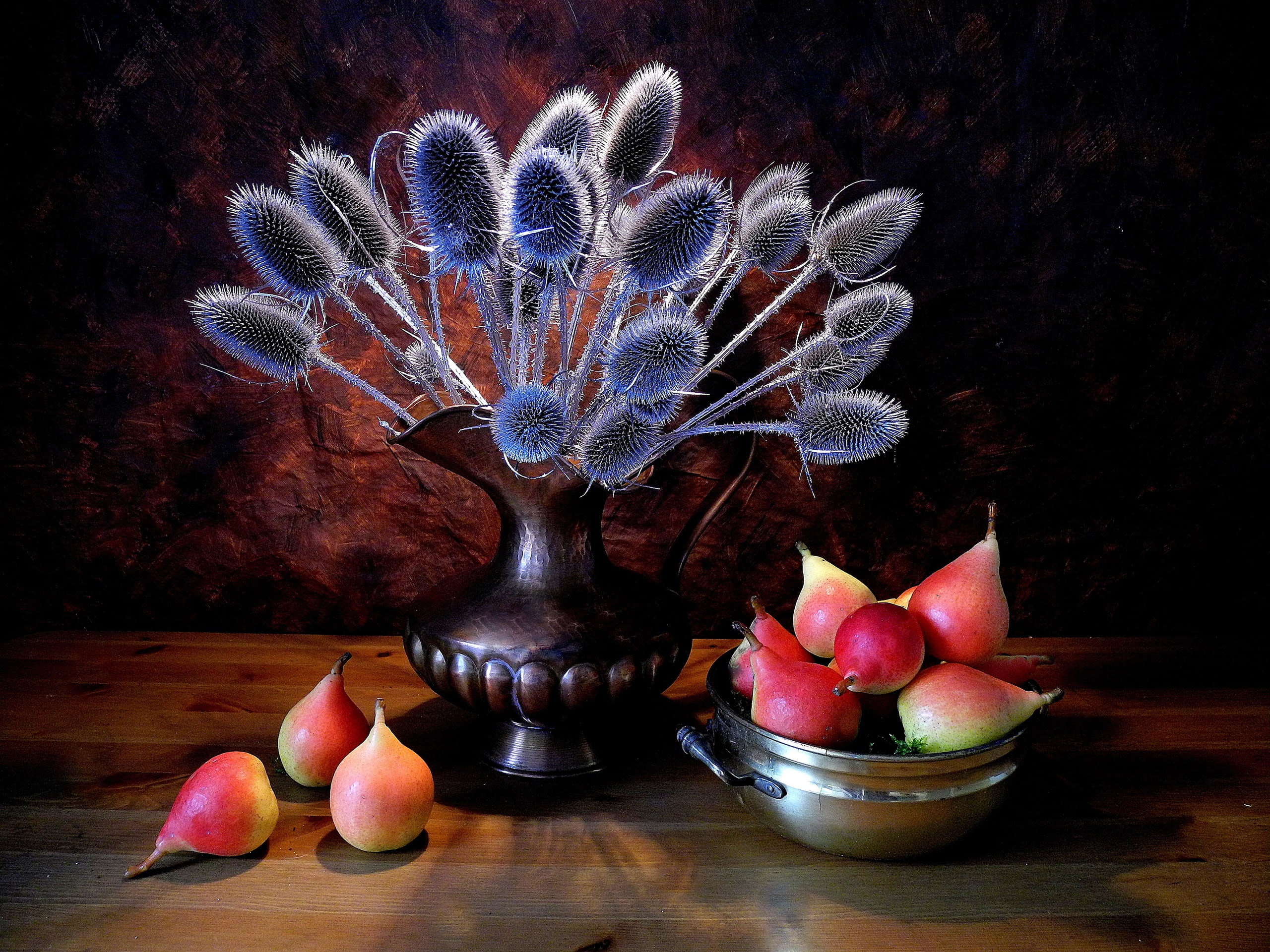Plant, Still, Fruit, Life, 2K, Jug, Pears, close, HD Wallpaper