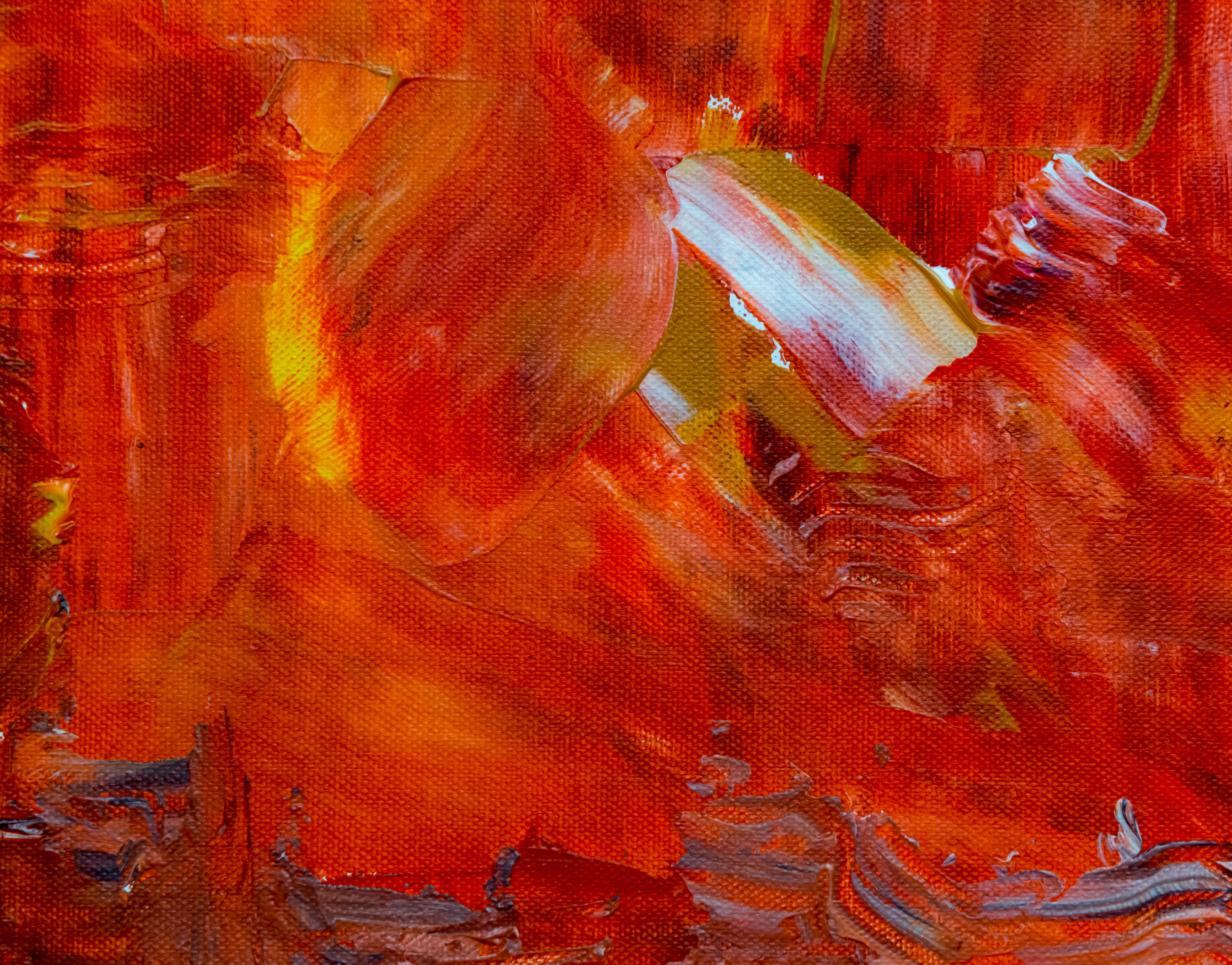 fine art painting, textured, 4K, creativity, abstract, orange color, oil painting, painted image, close-up, multi colored, paint, no people, brush stroke, HD Wallpaper