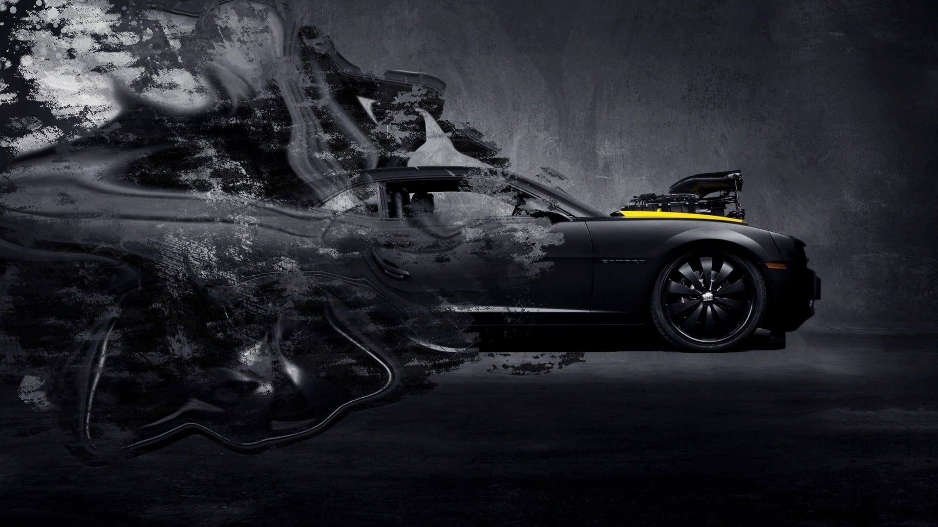 plant, camaro, chevrolet, car, 1080P, nature, mode of transportation, street, pollution, wheel, digital composite, mess, transportation, travel, vehicle, HD Wallpaper