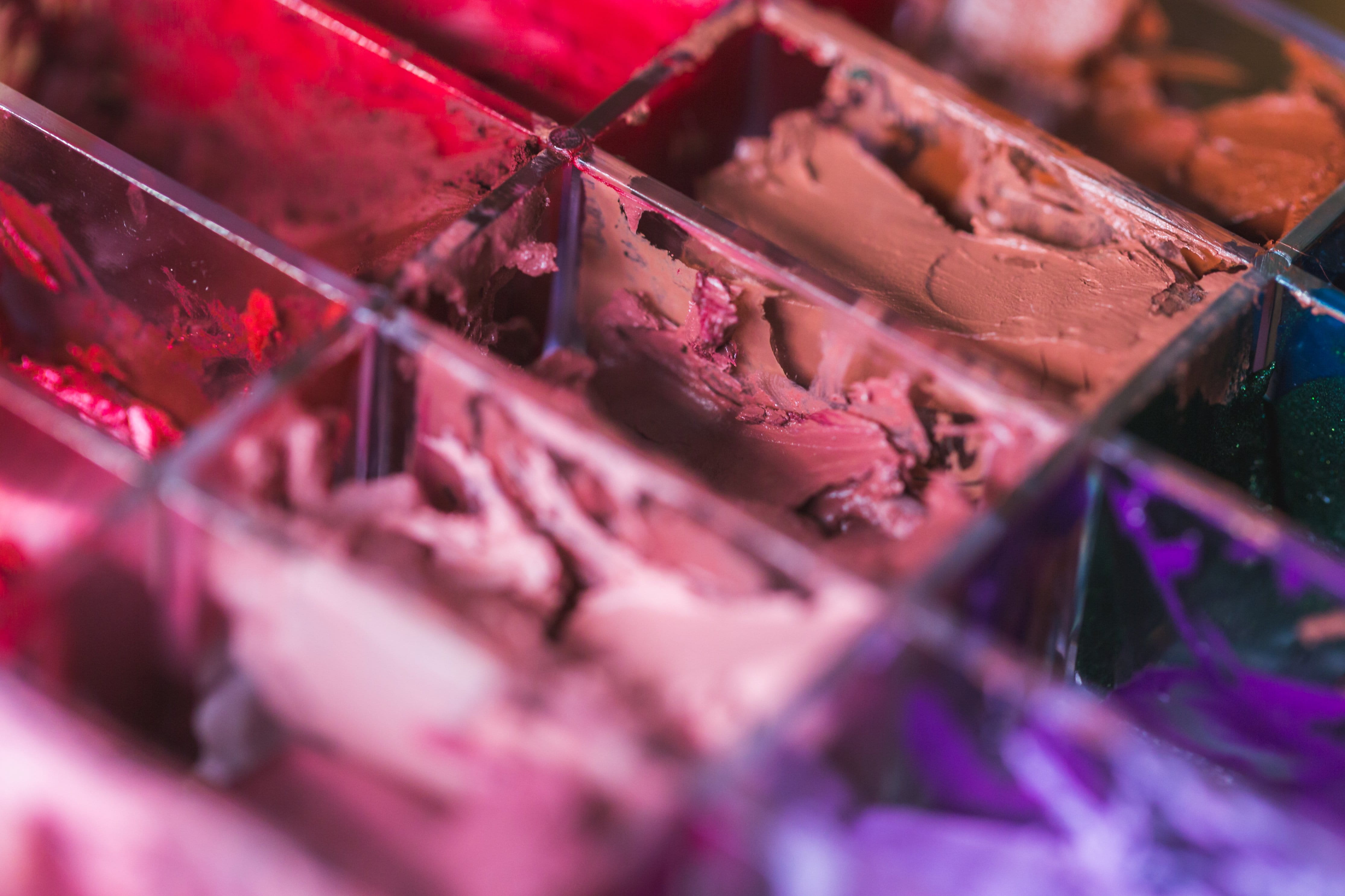 indoors, dessert, selective focus, Beauty, business finance and industry, purple, sweet, for sale, business, Cosmetics, 4K, Lip gloss, food, Lipstick, HD Wallpaper