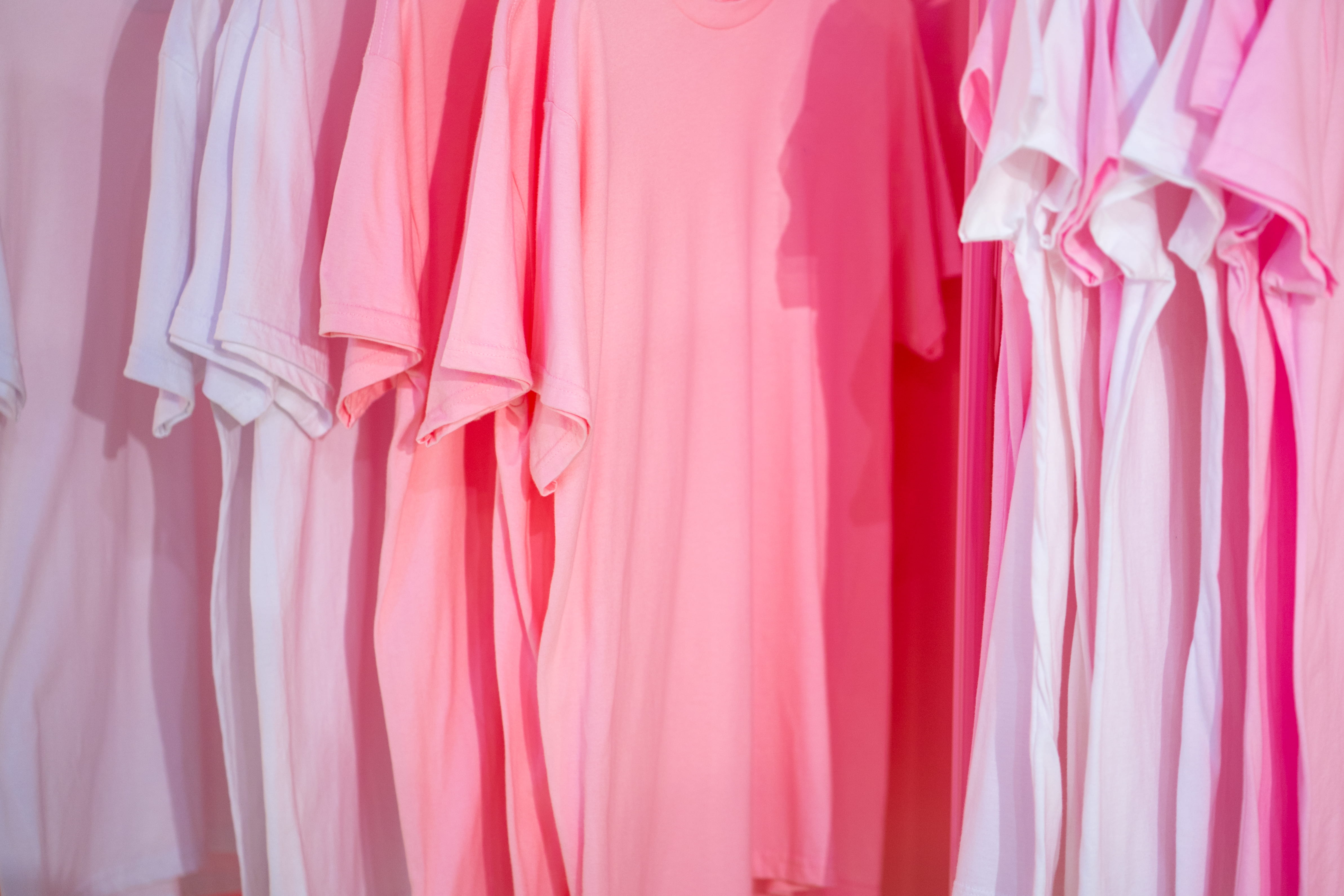 close-up, assorted, shade, pantone, tee, shirts, t-shirt, garment, fashion, retail, coathanger, clothing, short, dress, hanging, no people, formalwear, HD Wallpaper