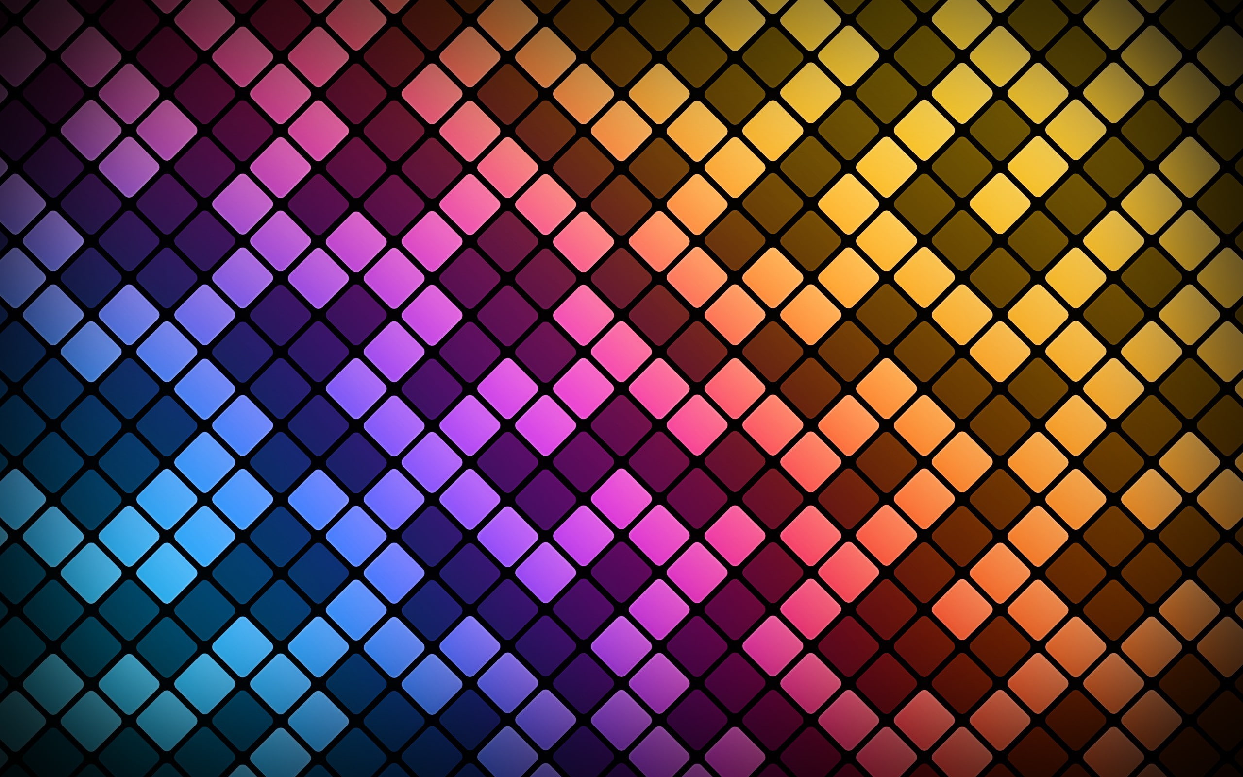 digital art, lines, 2K, abstract, colorful, square, pattern, HD Wallpaper