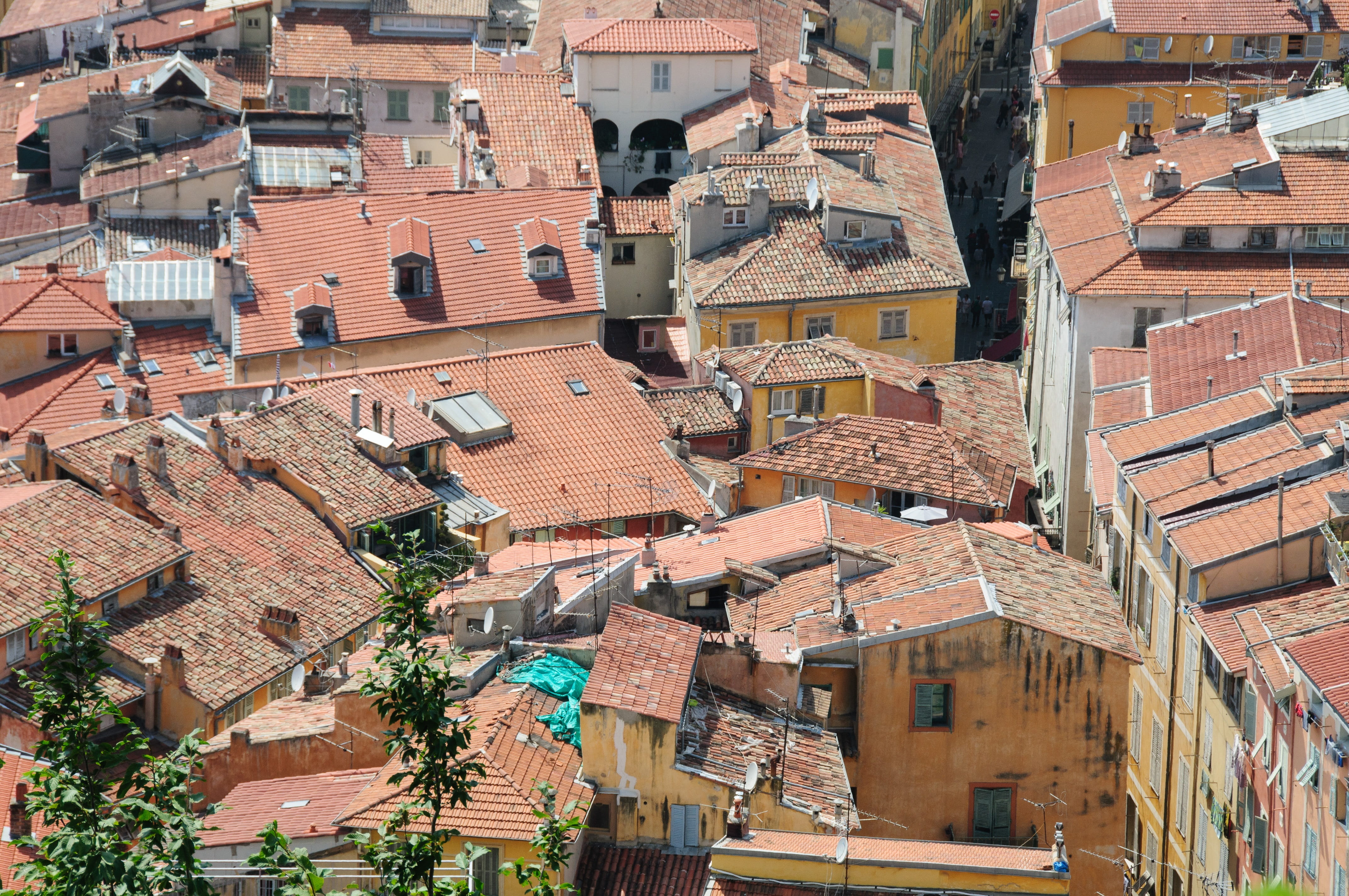 cityscape, house, city view, apartment, 4K, community, south of france, mediterranean, homes, no people, Côte D  Azur, travel destinations, town, roof tile, HD Wallpaper
