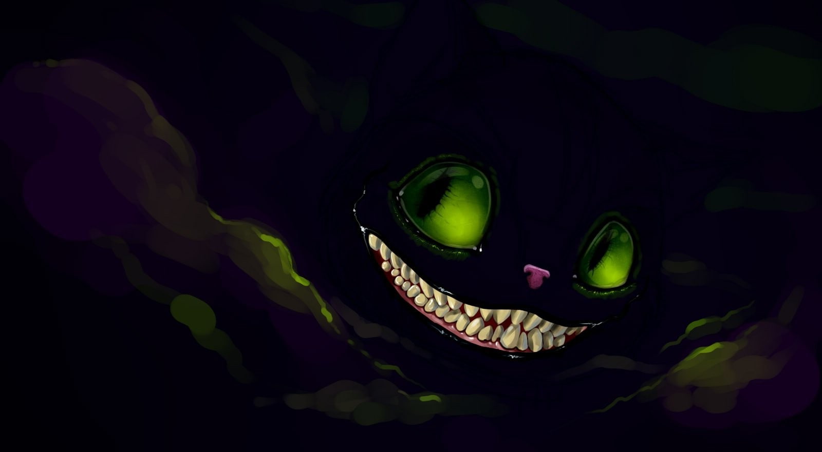 720P, smiling, black, Cheshire Cat, HD Wallpaper