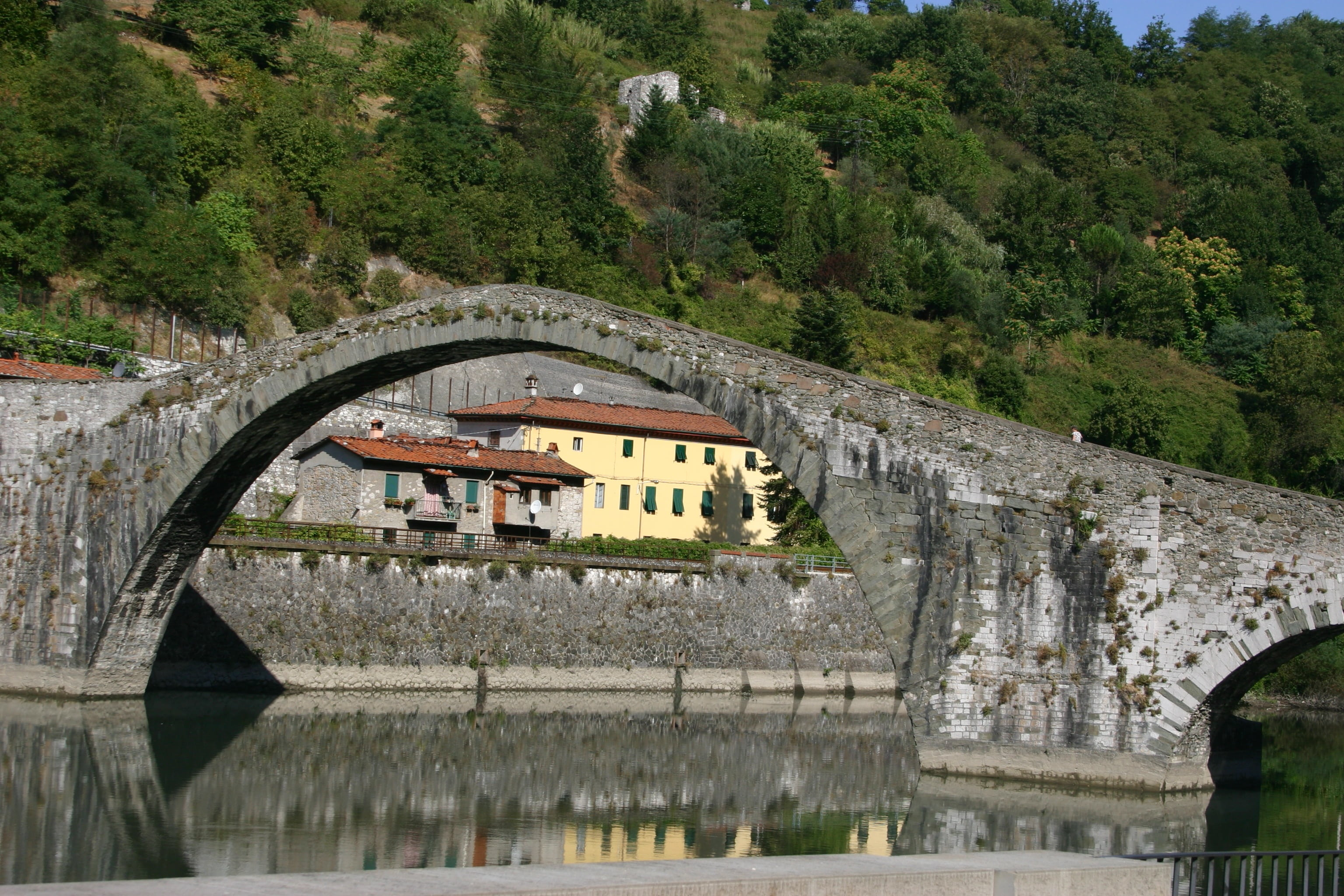 tree, nature, devils bridge, europe, architecture, bridge - Man Made Structure, outdoors, plant, no people, day, waterfront, reflection, building exterior, HD Wallpaper