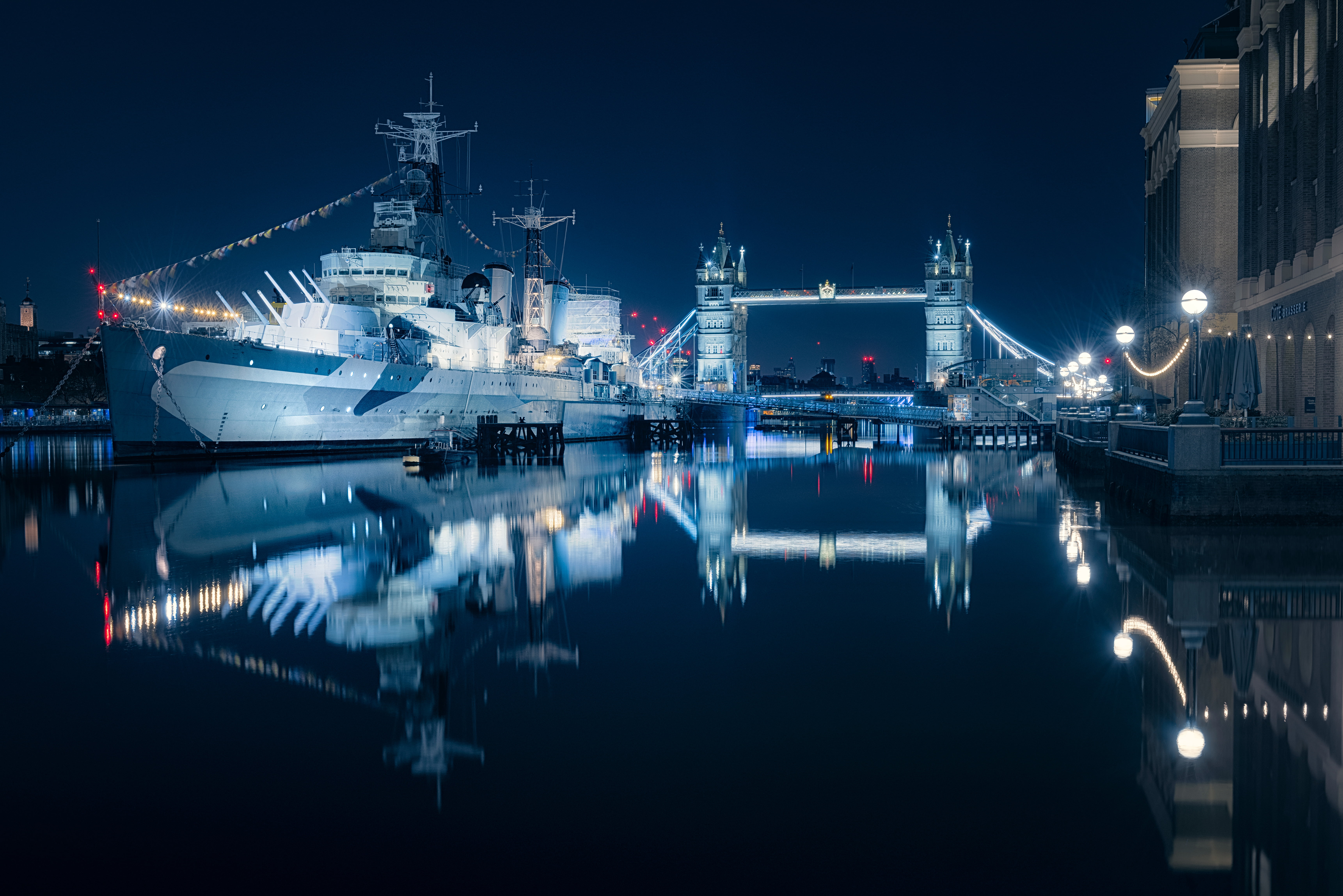5K, Bridges, Tower Bridge, HMS Belfast (C35), HD Wallpaper