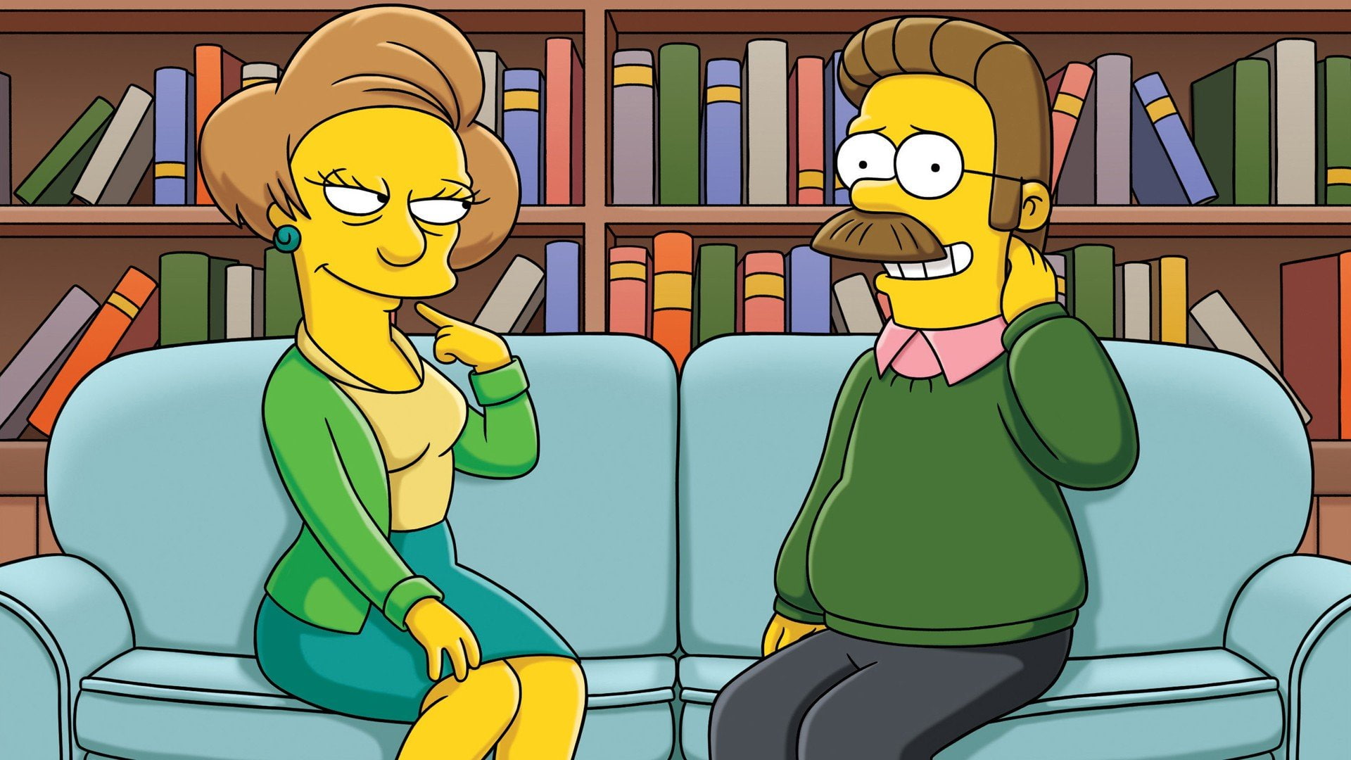 simpsons, krabappel, 1080P, edna, flanders, ned, HD Wallpaper