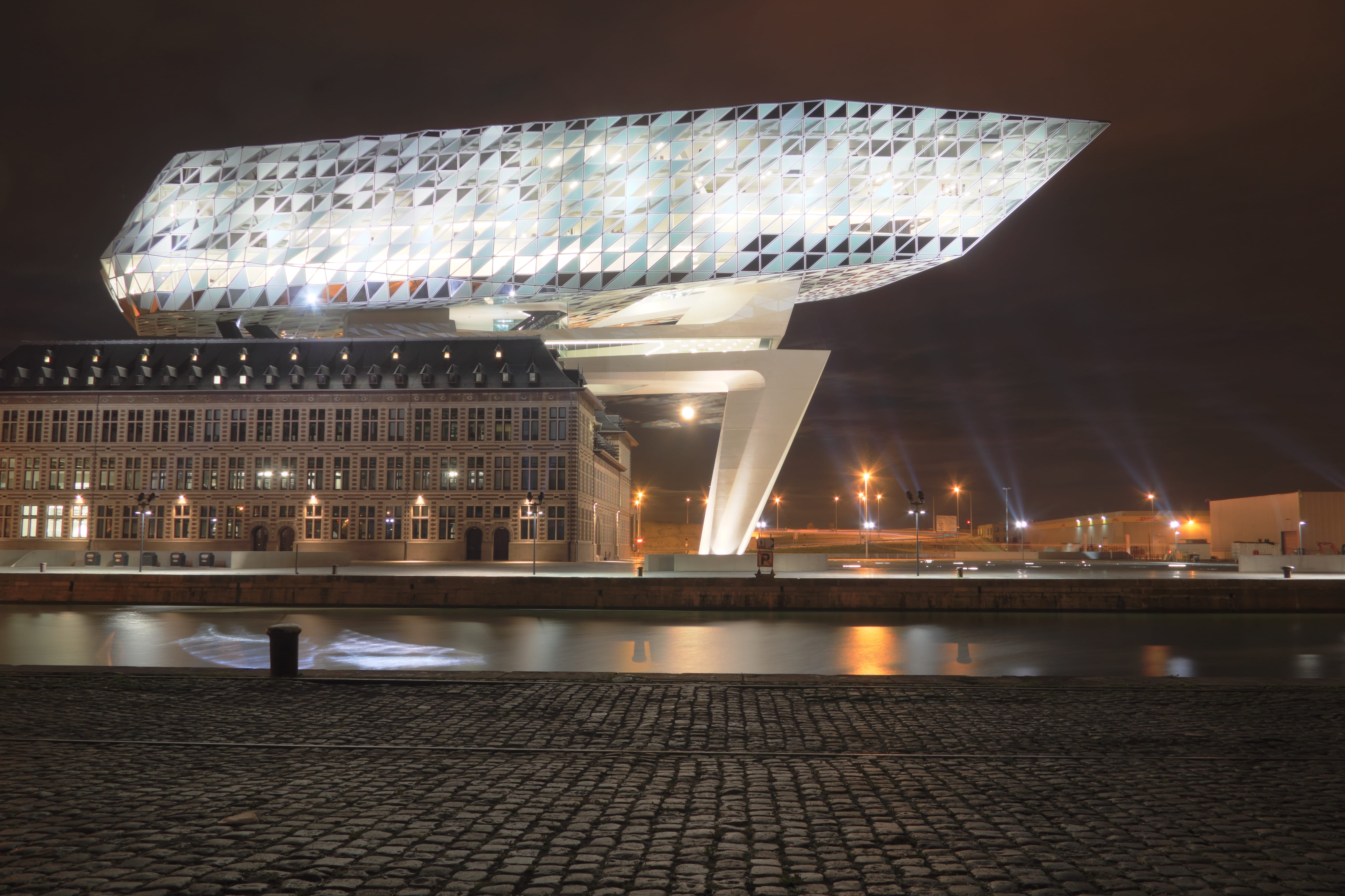 tourism, nature, building, reflection, office, classic, harbor, water, flanders, night, architecture, travel destinations, arts culture and entertainment, HD Wallpaper
