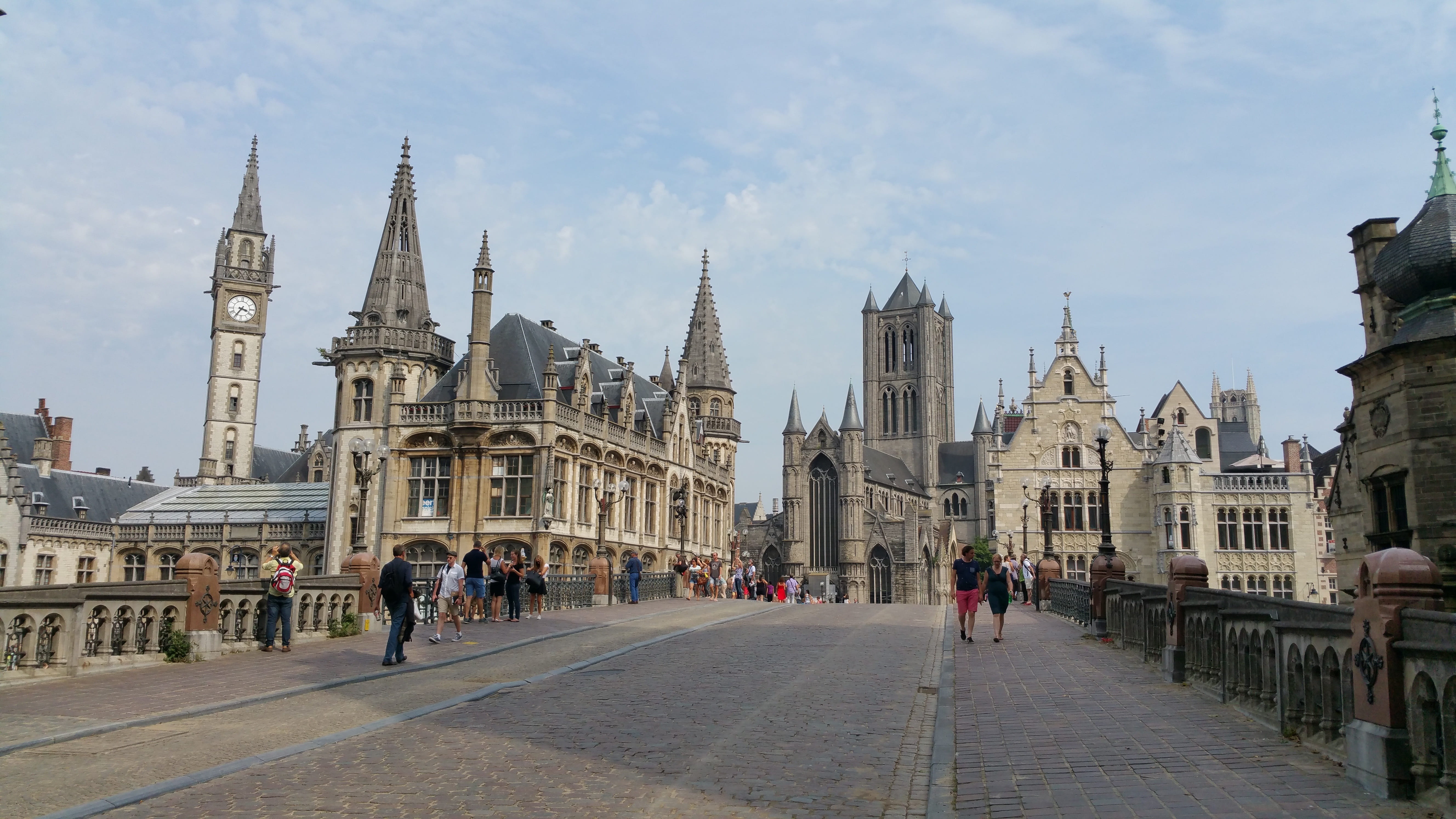 travel, women, religion, large group of people, place of worship, history, architecture, built structure, city, ghent, sky, belgium, group of people, street, HD Wallpaper