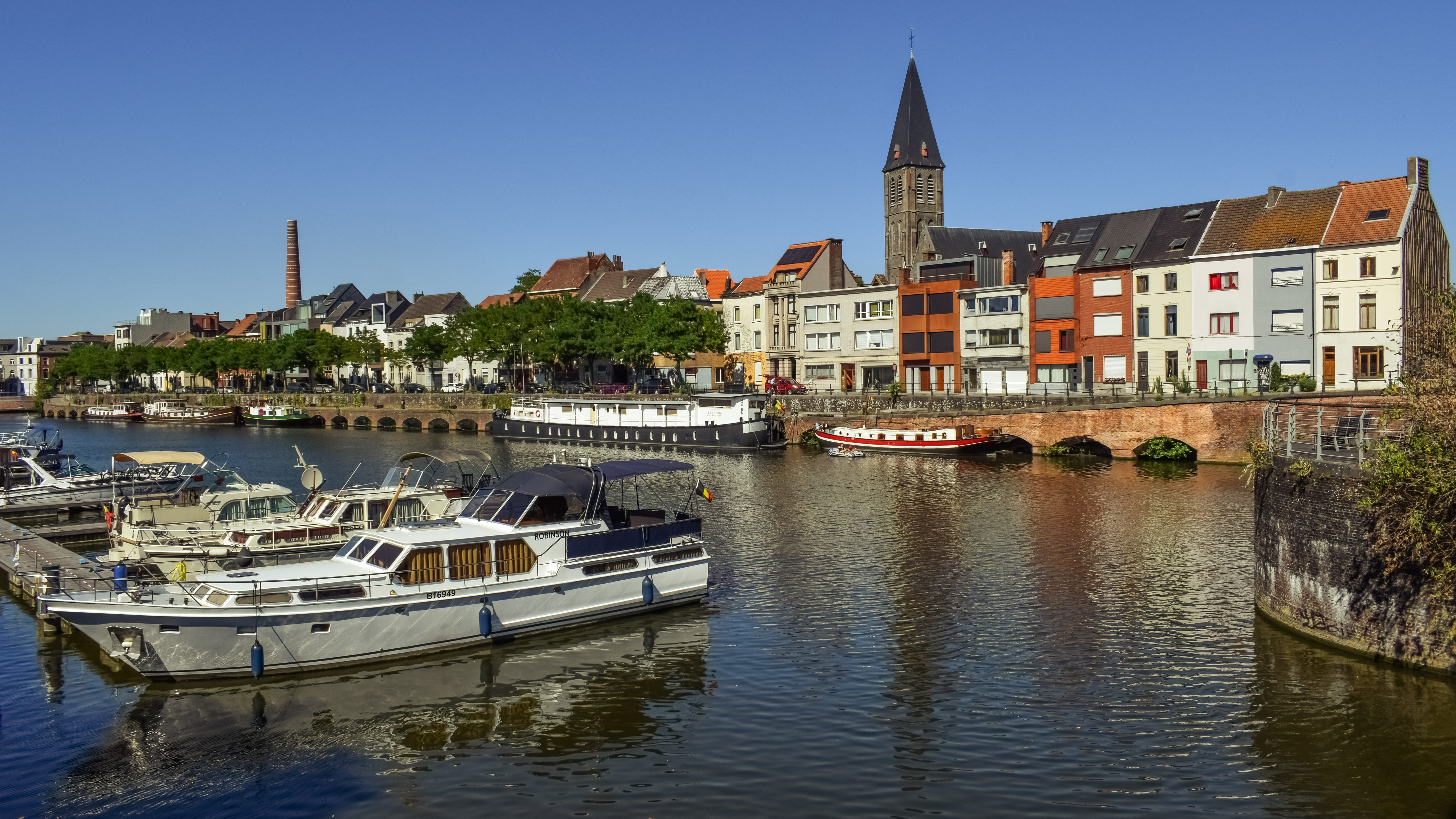 outdoors, belgium, mode of transportation, river, water, luxury, sailboat, day, transportation, city, 5K, nautical vessel, gent, building, architecture, HD Wallpaper
