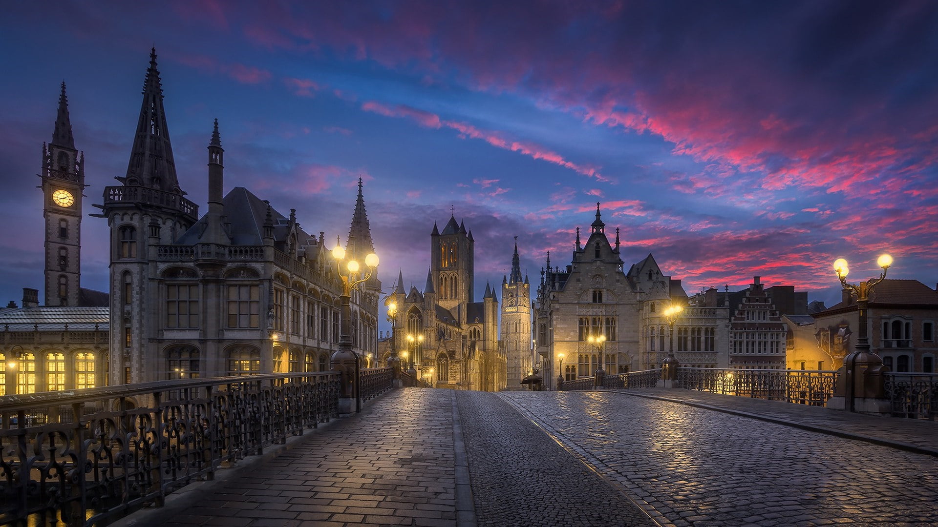 europe, the past, tourist attraction, building exterior, 1080P, saint nicholas church, no people, built structure, belgium, outdoors, cloud - sky, religion, HD Wallpaper