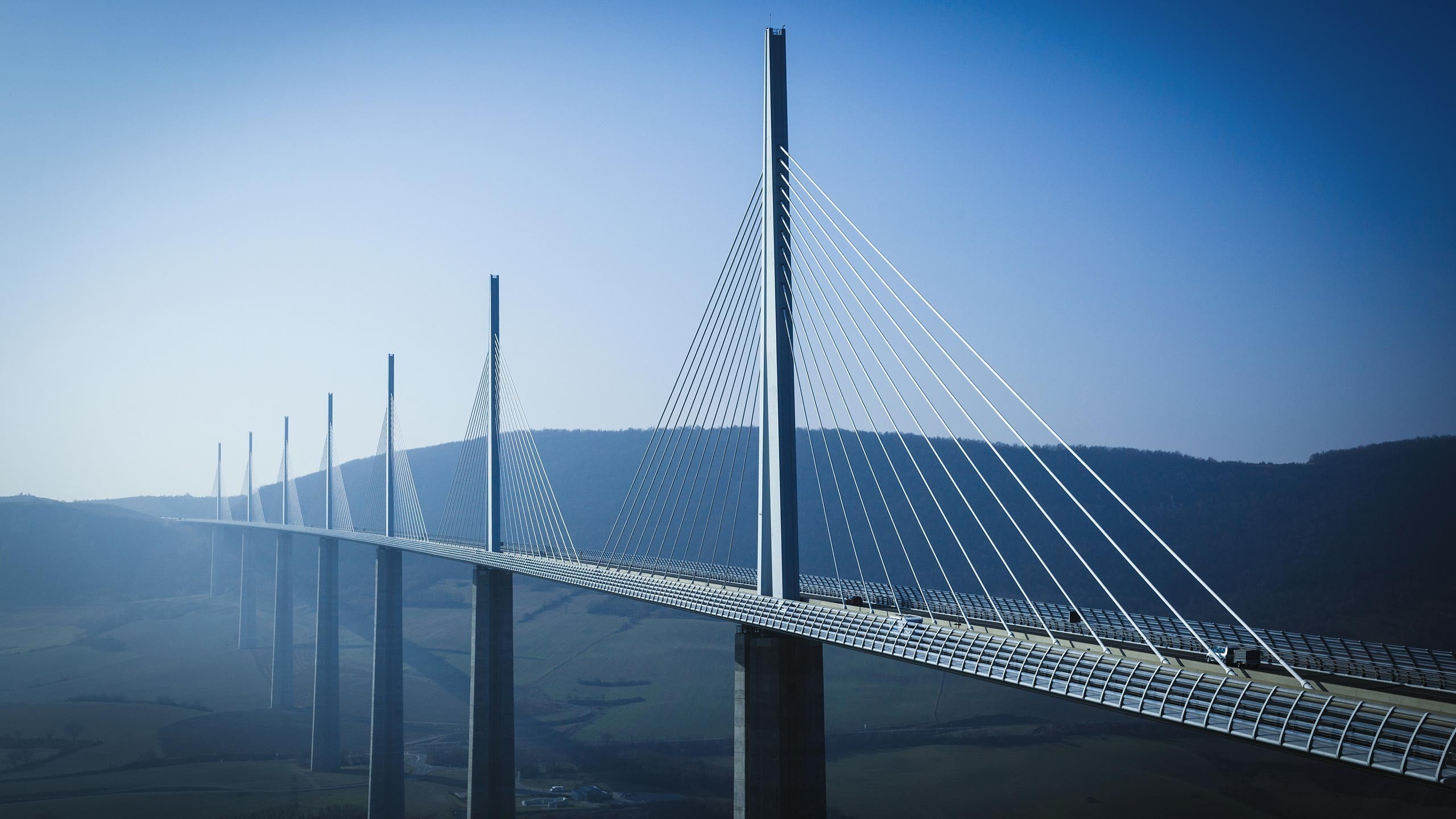 Millau Viaduct, bridge, France, 2K, HD Wallpaper