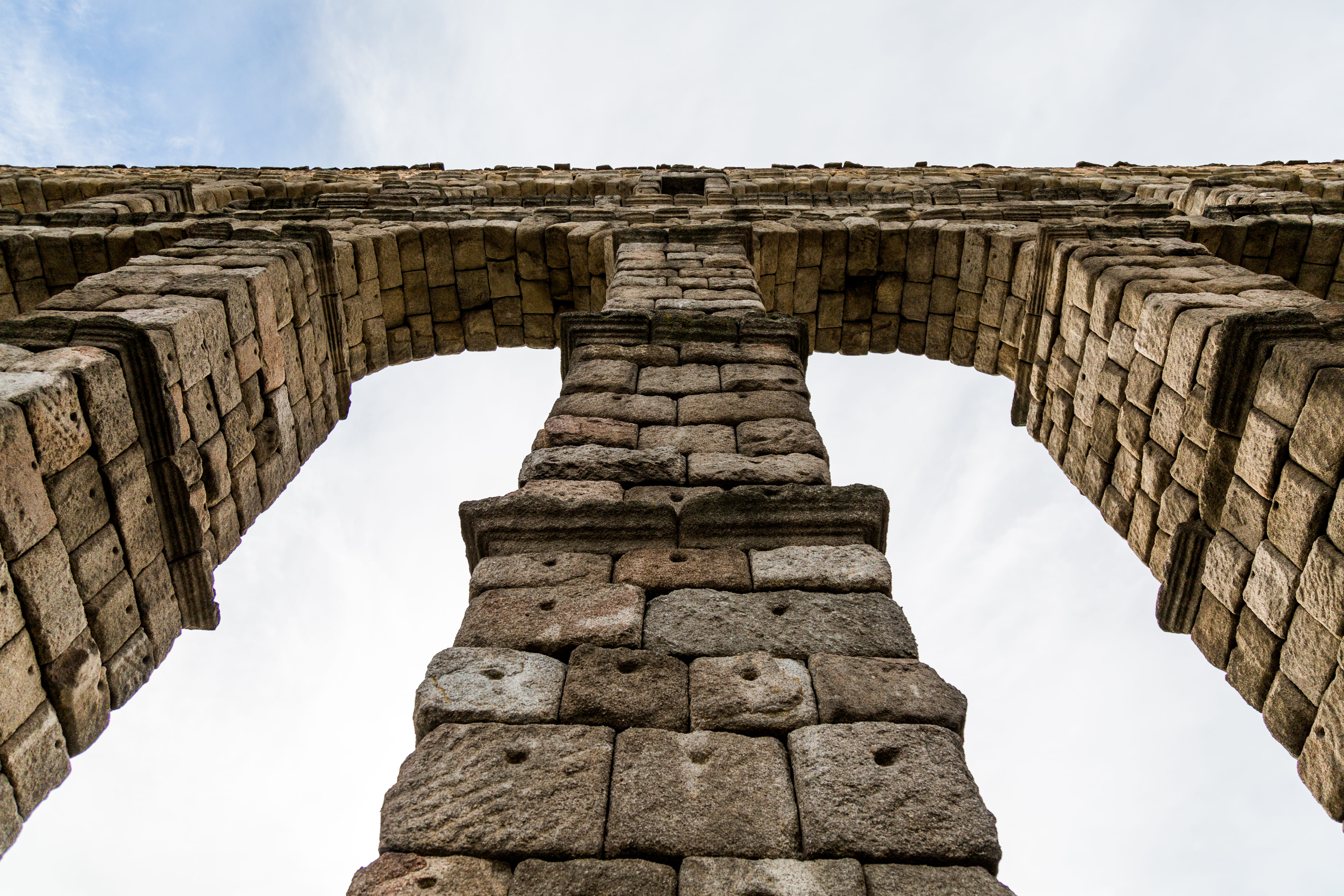 travel, architecture, old ruin, stones, stone wall, built structure, sky, tourism, 5K, archaeology, rome, nature, clouds, day, history, ancient, segovia, HD Wallpaper