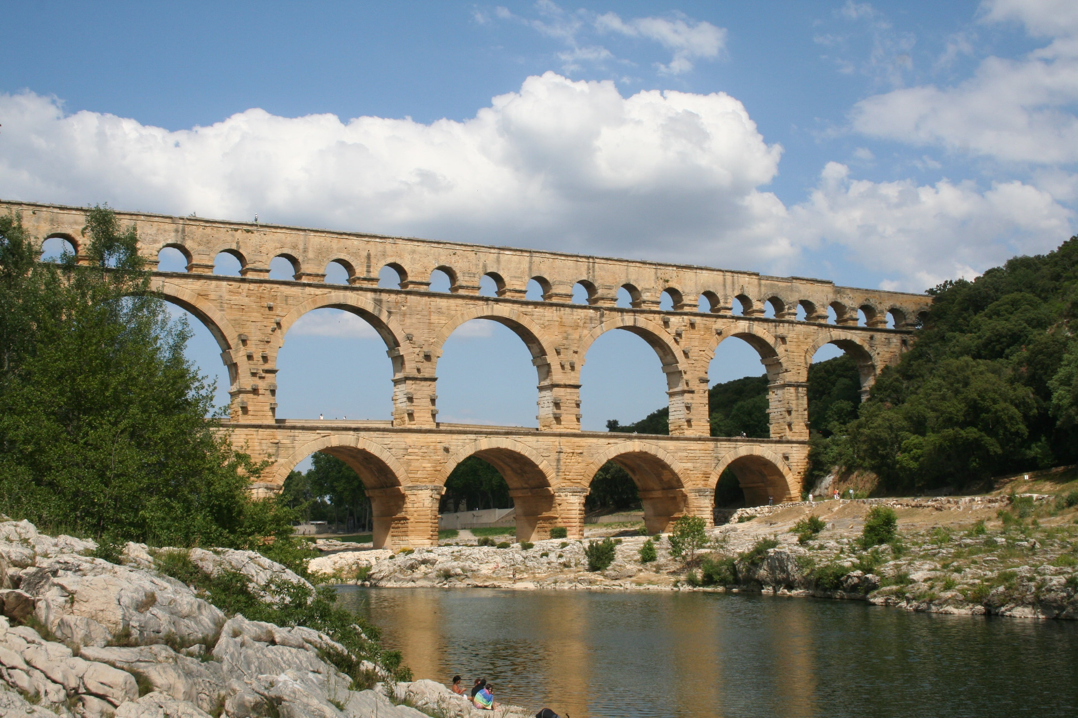 europe, no people, sky, arch bridge, bridge, summer, the past, history, france, bridge - Man Made Structure, architecture, travel destinations, tree, river, HD Wallpaper