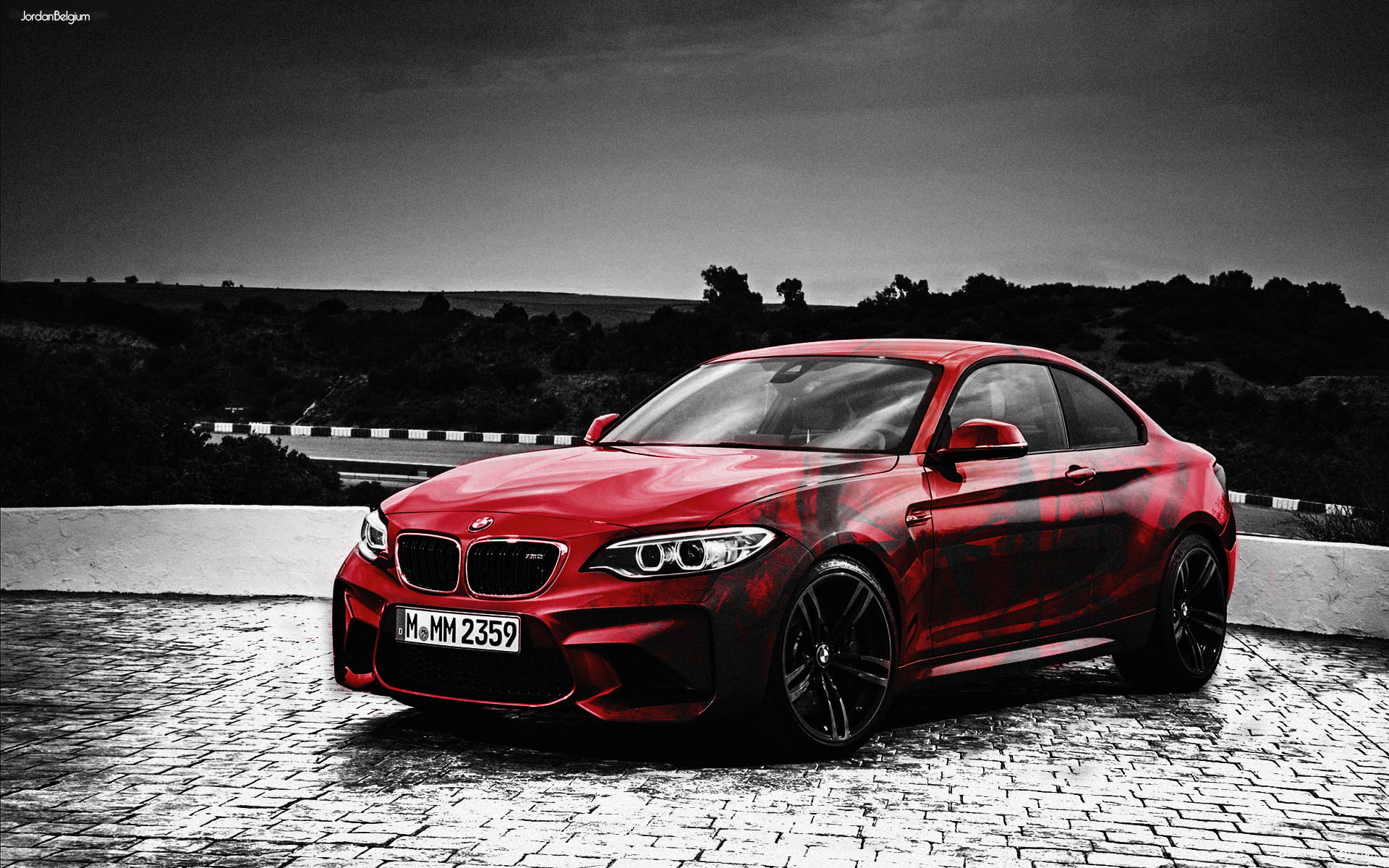 sky, car, 1080P, transportation, nature, mode of transportation, BMW, BMW M2, vignette, clear sky, toy, retro styled, stationary, red, travel, motor vehicle, HD Wallpaper