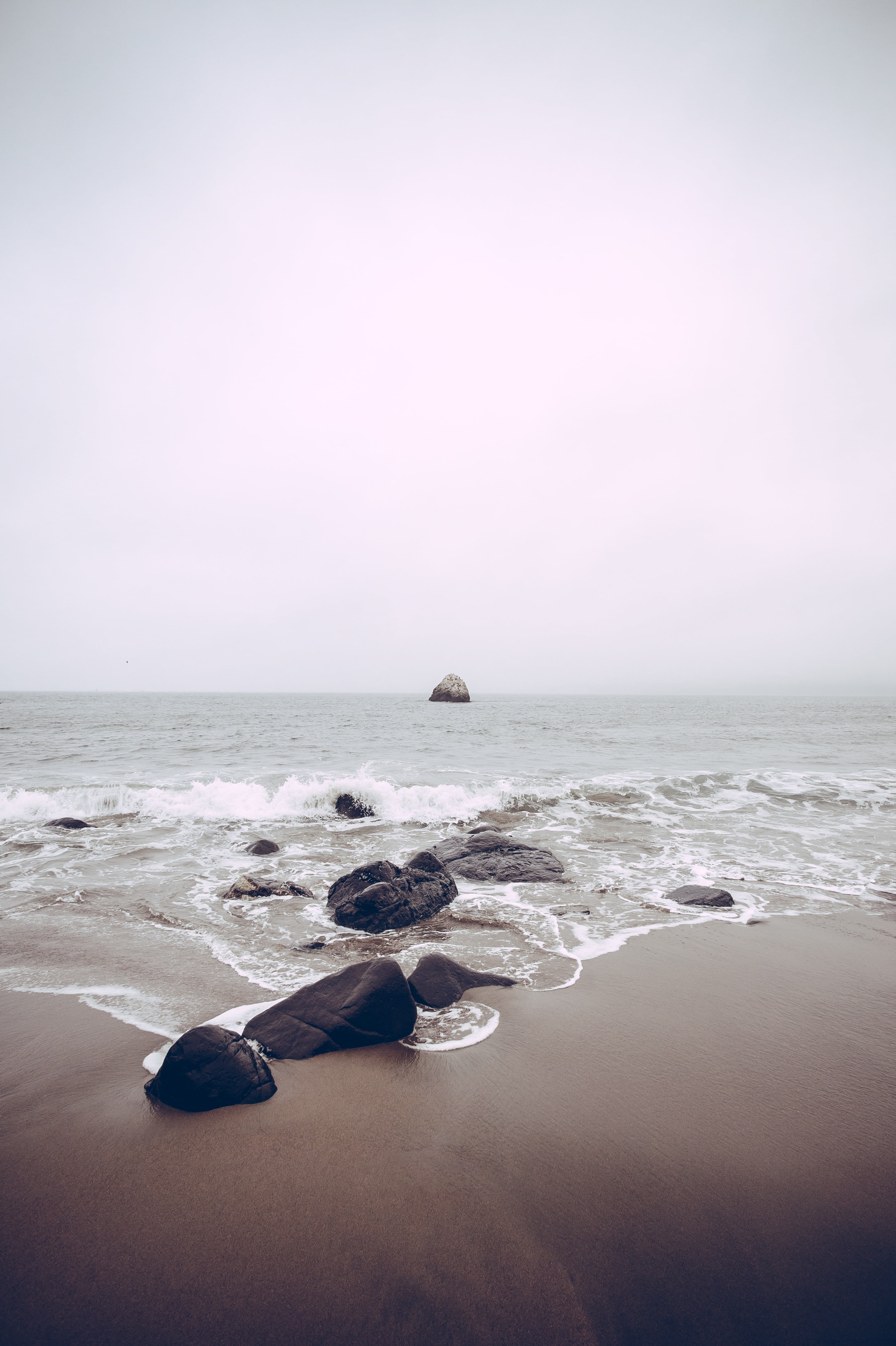 ocean, sunset, photography, scenics, rocks, no people, daytime, solid, aquatic sport, ripples, surface, beach, beauty in nature, rock - object, sand, sea, Phone HD Wallpaper