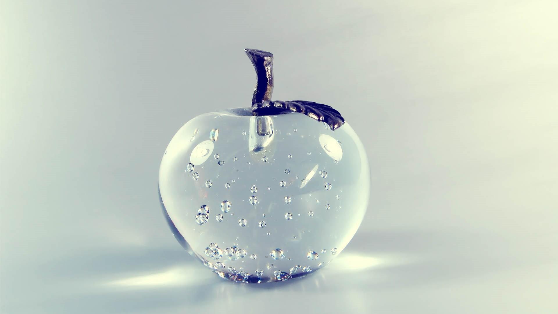1080P, water art, food, water, clear, clear apple, apple, HD Wallpaper