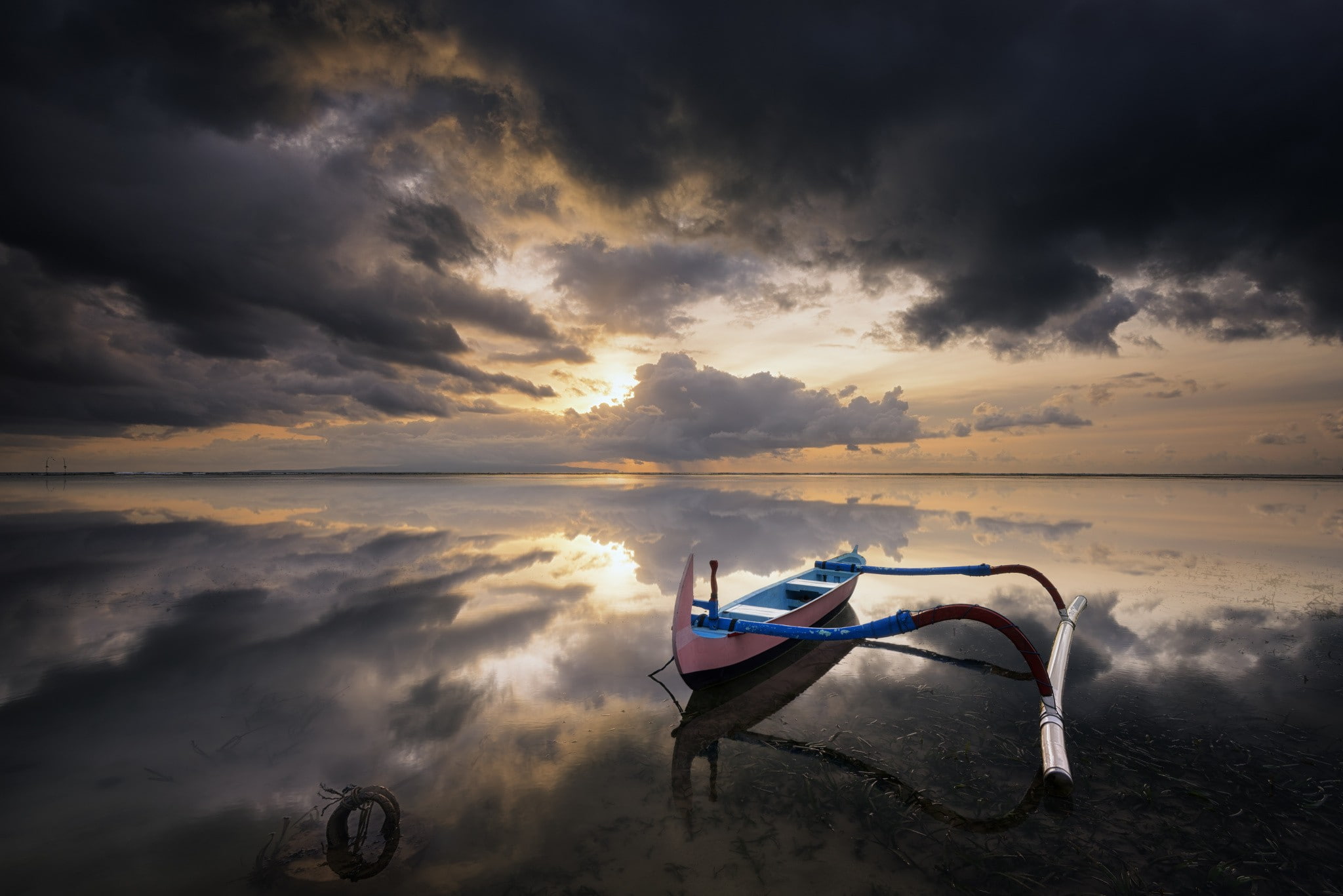 Lake Baikal, boat, 1080P, reflection, photography, clouds, nature, landscape, HD Wallpaper