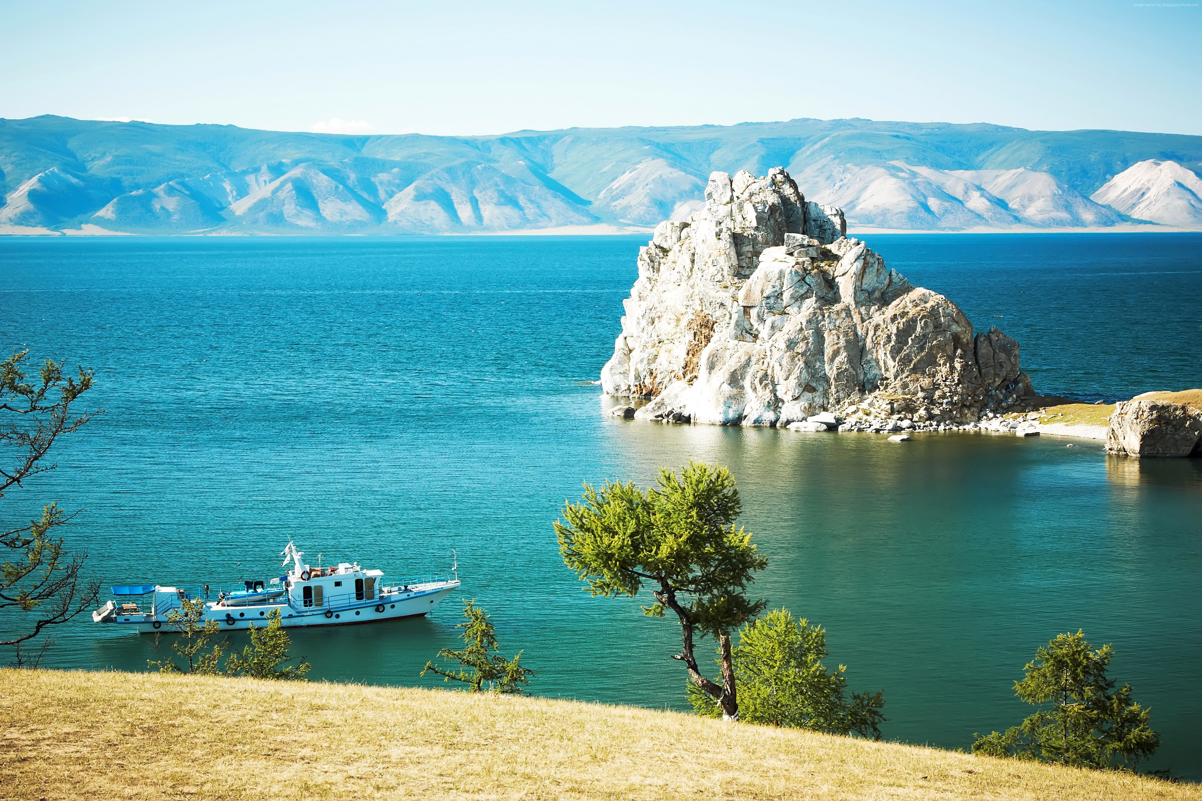 4k, Baikal, lake, 5k, rocks, 4K, shore, HD Wallpaper