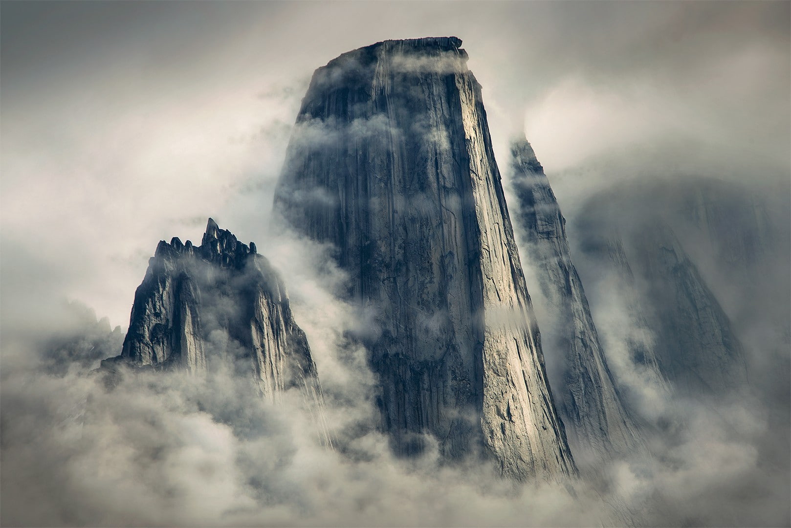 mist, 720P, cliff, landscape, mountains, Max Rive, HD Wallpaper