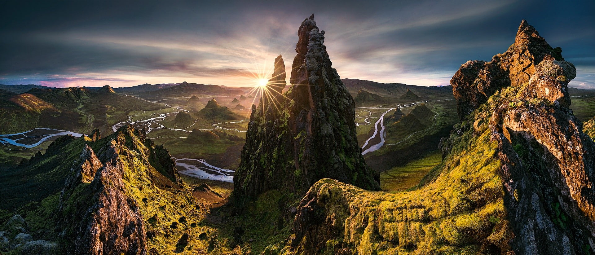 sunset, river, HDR, 1080P, Max Rive, nature, landscape, mountains, HD Wallpaper