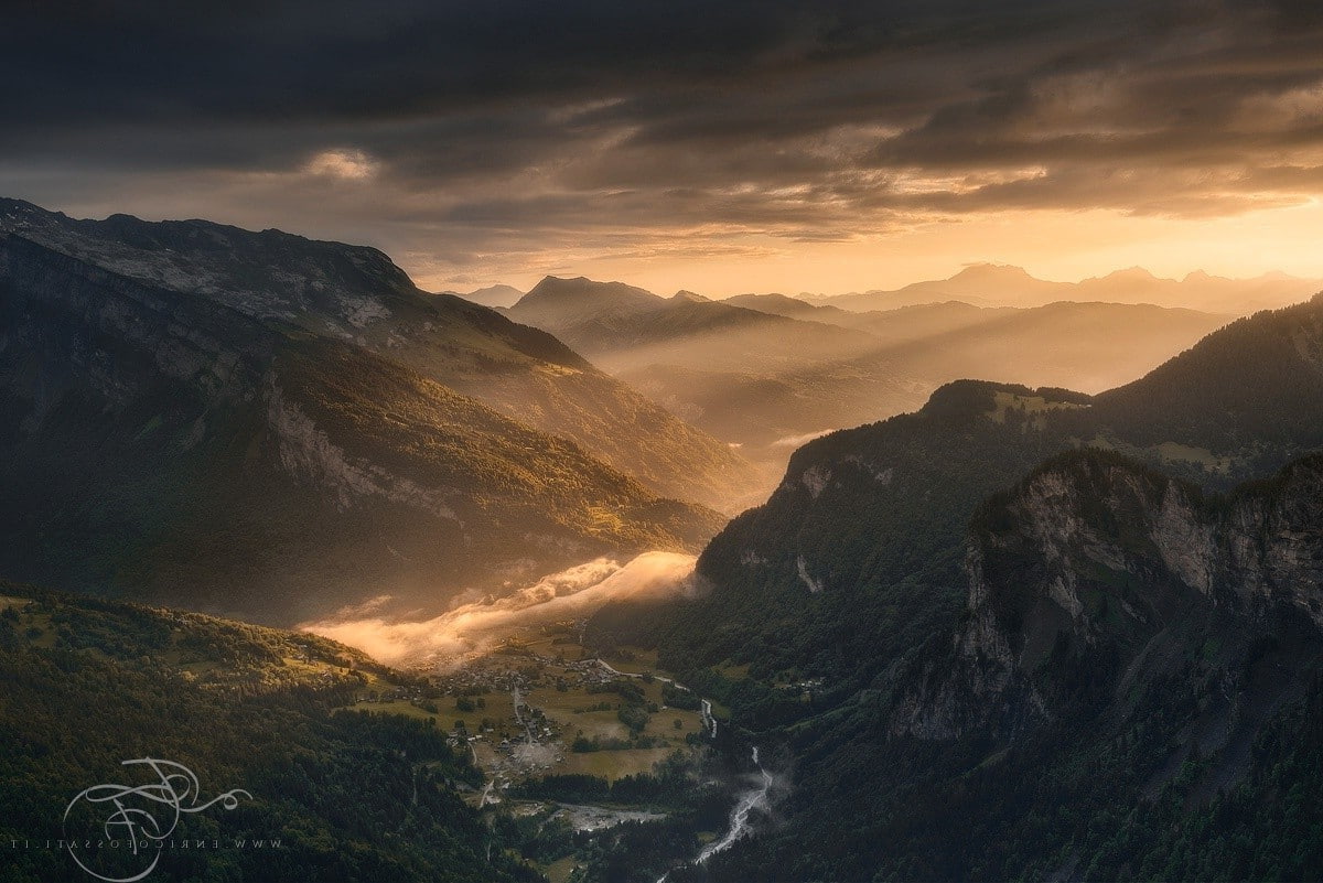 landscape, landscape max rive, sunset, land, environment, mountain, outdoors, travel destinations, cloud - sky, tranquil scene, mountain range, sky, sunlight, HD Wallpaper