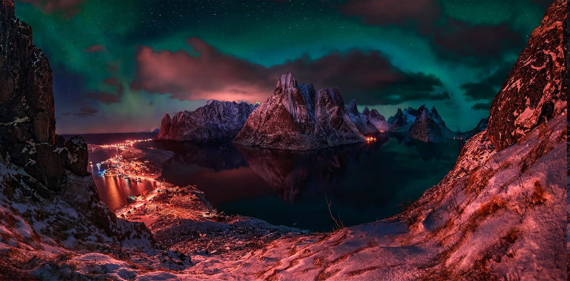 environment, space, scenics - nature, power in nature, astronomy, rock, mountain range, tranquil scene, Max Rive, no people, night, river, cloud - sky, HD Wallpaper