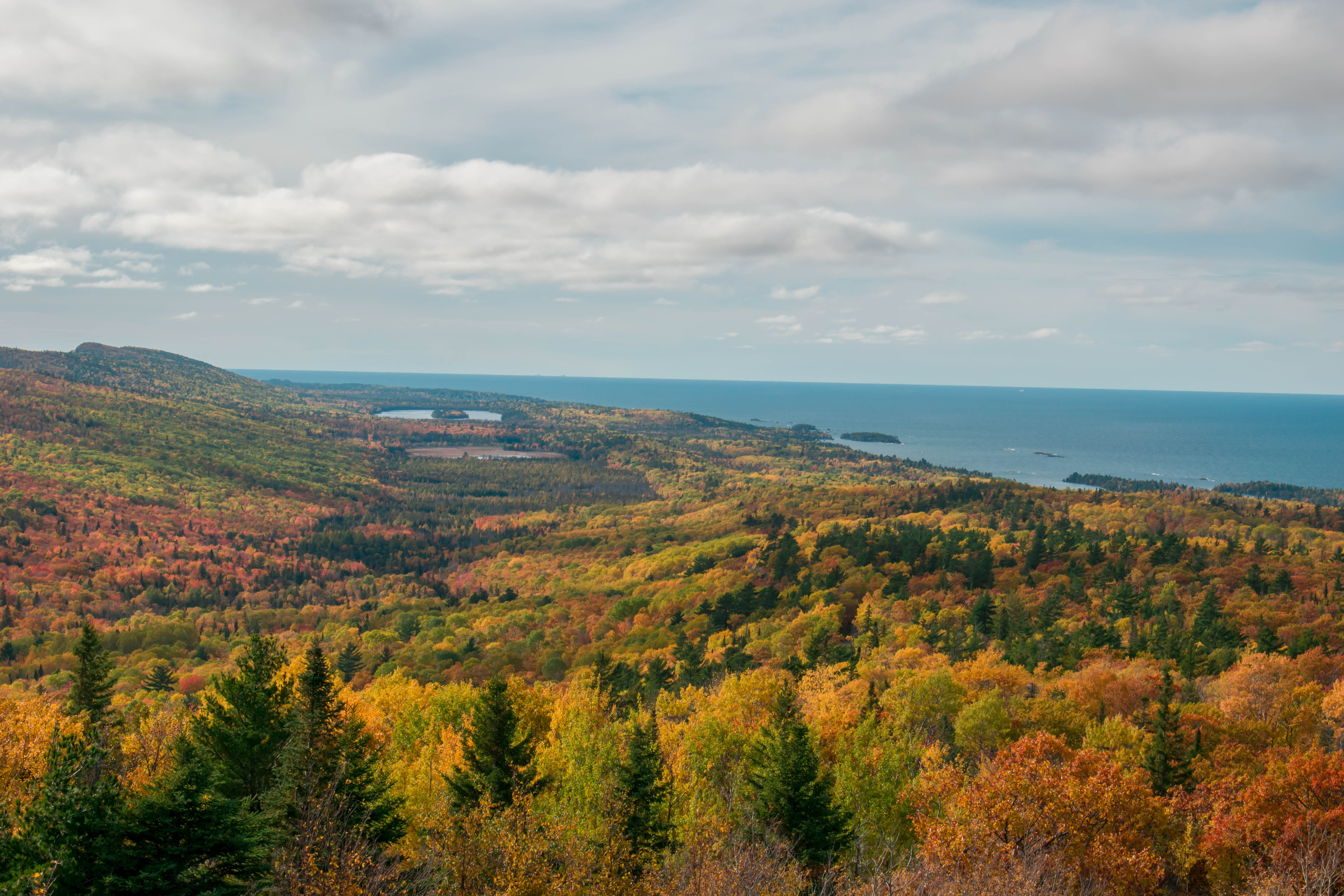 keweenaw, landscape, tree, beauty in nature, environment, outdoors, nature, cloud - sky, sky, growth, day, fir, pine, no people, countryside, larch, united states, HD Wallpaper