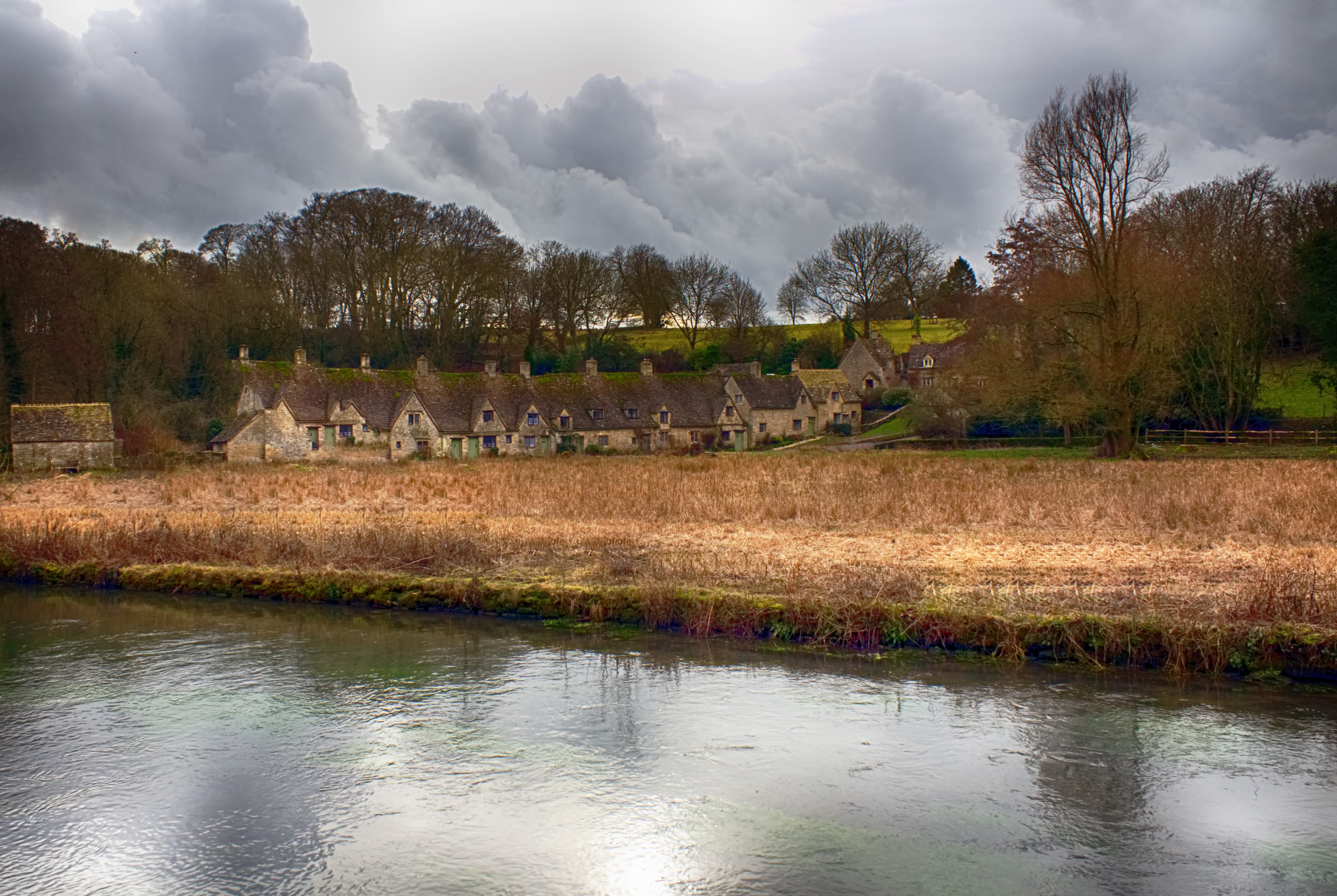 travel, cotswolds, village, countryside, field, animal themes, environment, river, britain, animals in the wild, stone, architecture, old, traditional, HD Wallpaper