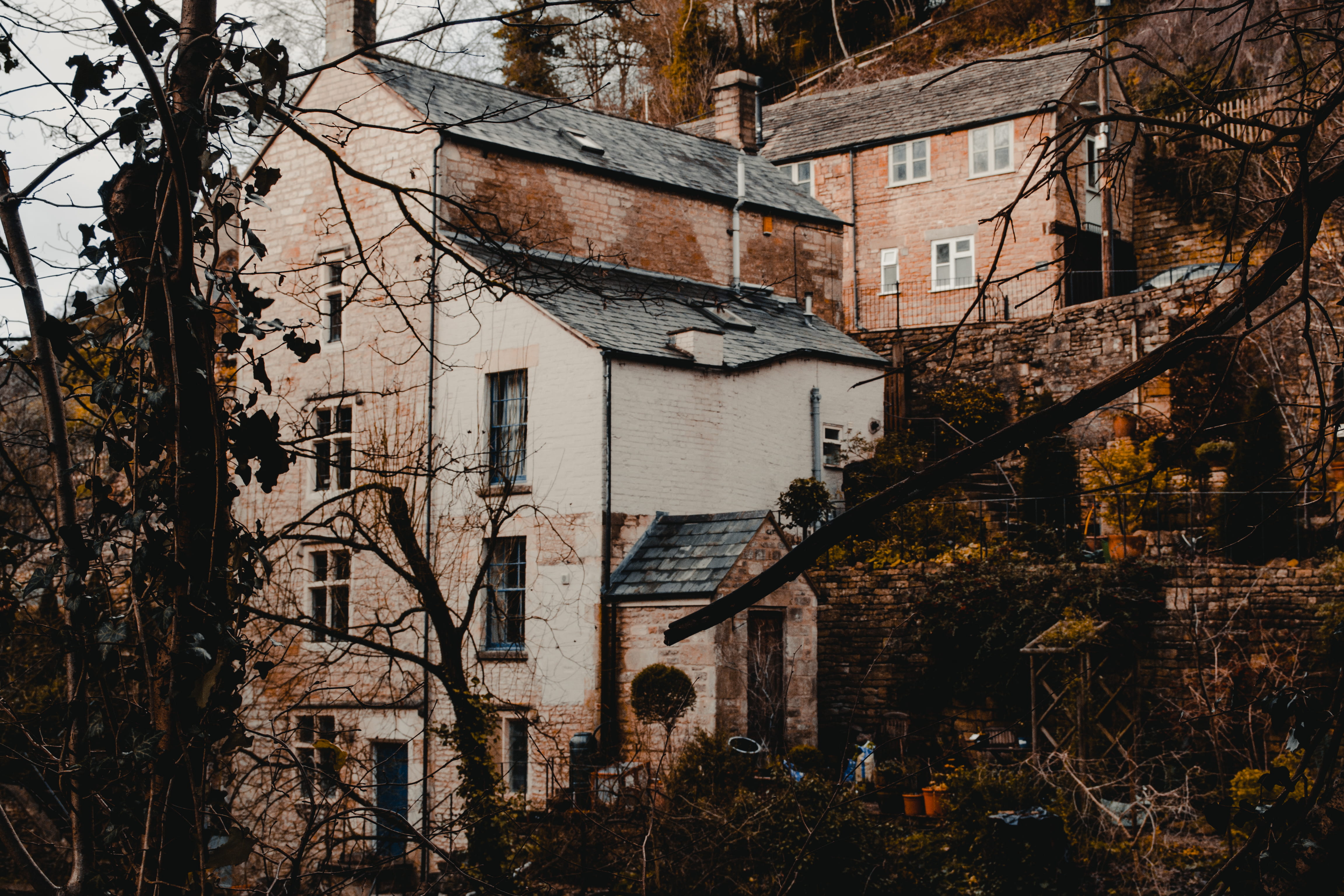 window, nature, plant, building, residential district, town, united kingdom, built structure, apartment, 4K, day, cottage, historical, house, buildings, HD Wallpaper