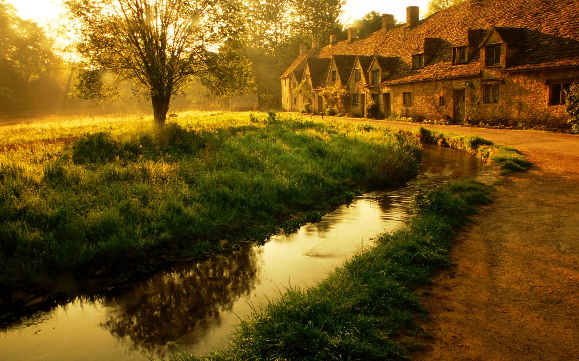 europe, plant, tree, river, water, lake, travel, brown, outdoors, old, tranquil Scene, building Exterior, rural Scene, nature, travel Destinations, HD Wallpaper